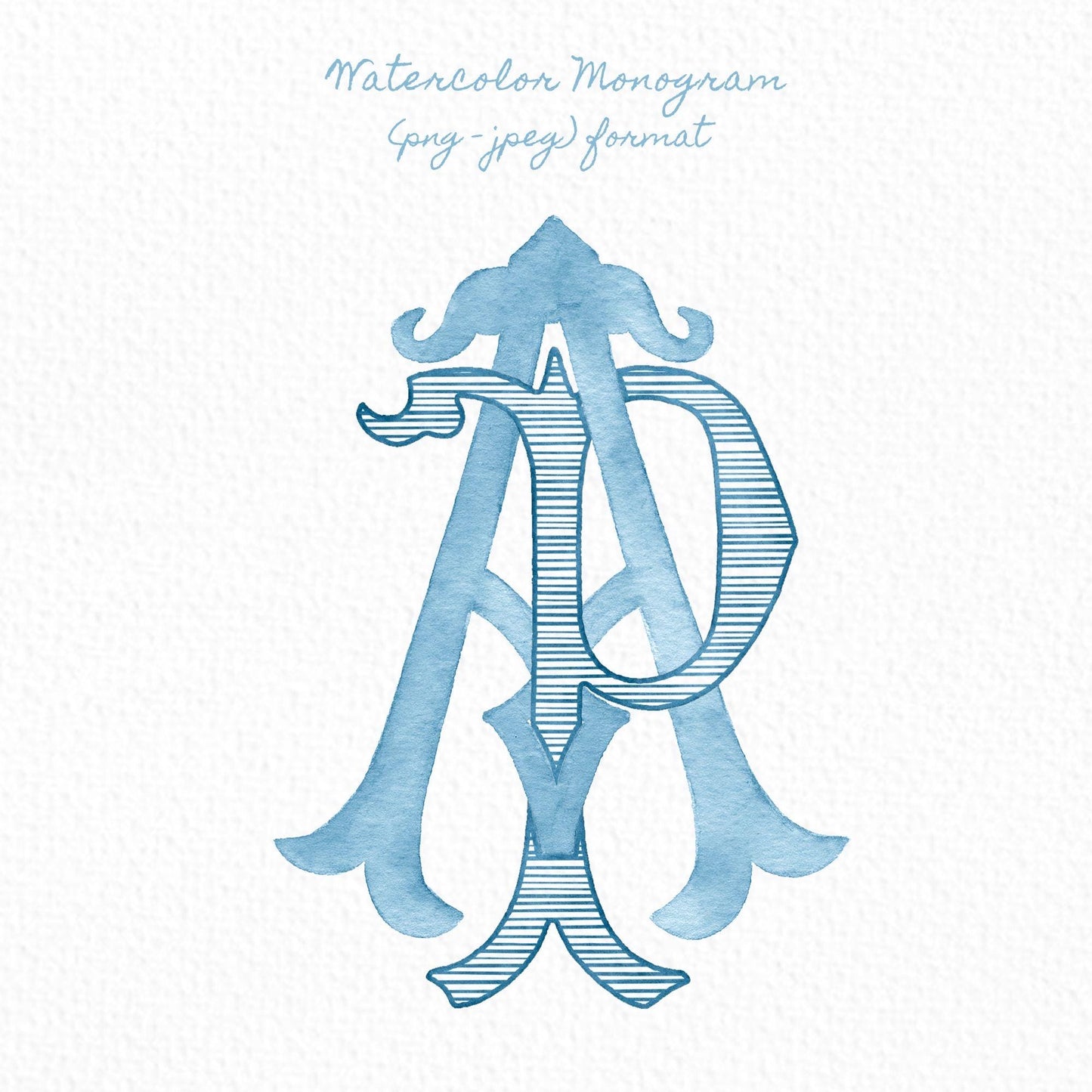 Custom Monogram Initial Letters, Monogram for Crest Design, Wedding Monogram, Wedding Logo, Custom Watercolor Wedding Crest