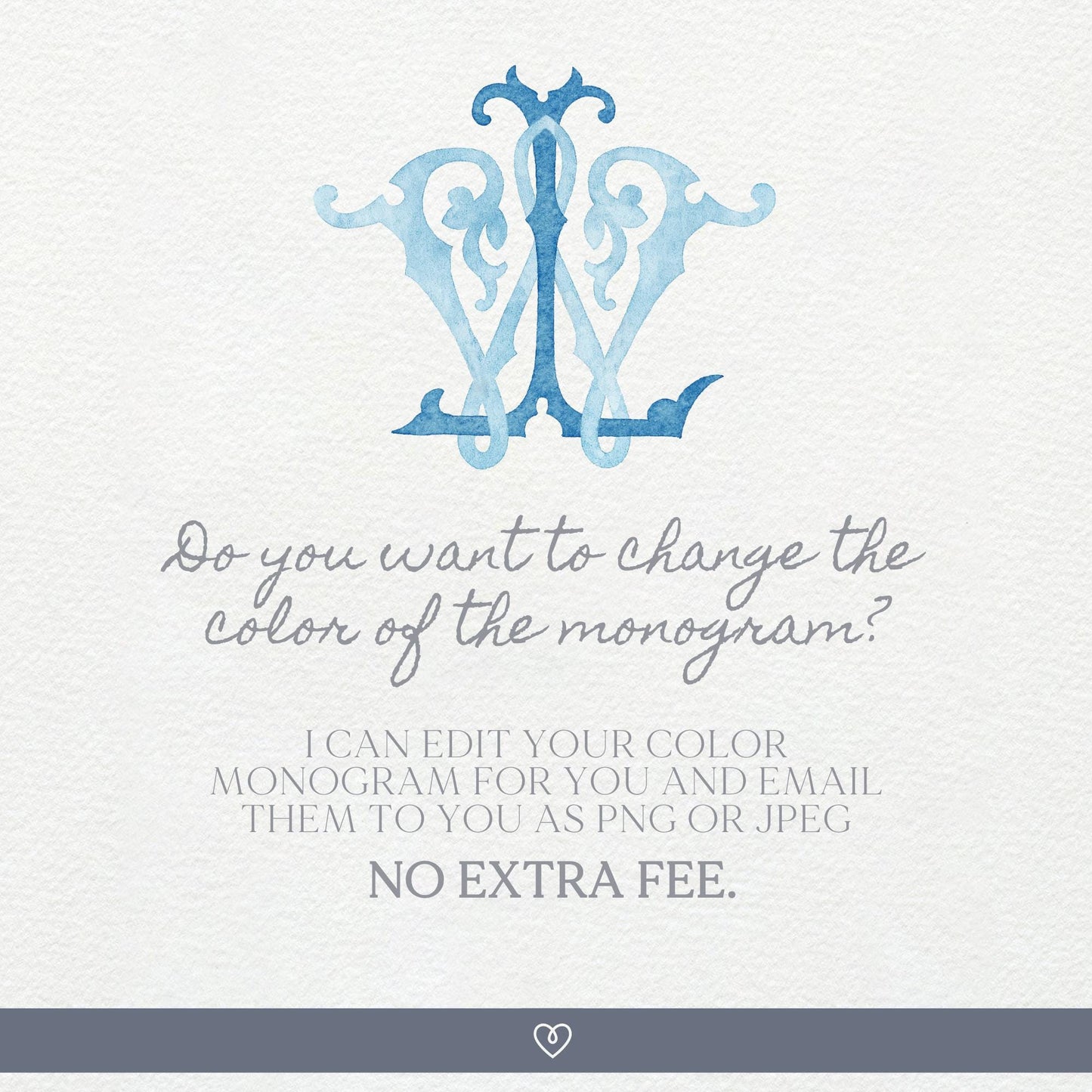 Watercolor Wedding Monogram – LW Classic Design (Digital Download)