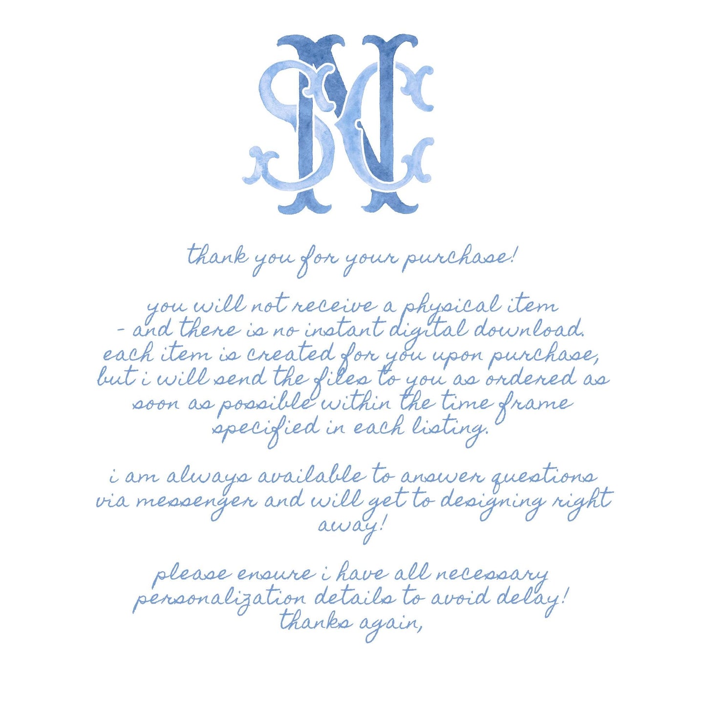 Custom Three Monogram Initial Letters, Three Monogram for Crest Design, Wedding Monogram, Wedding Logo, Custom Watercolor Wedding Crest
