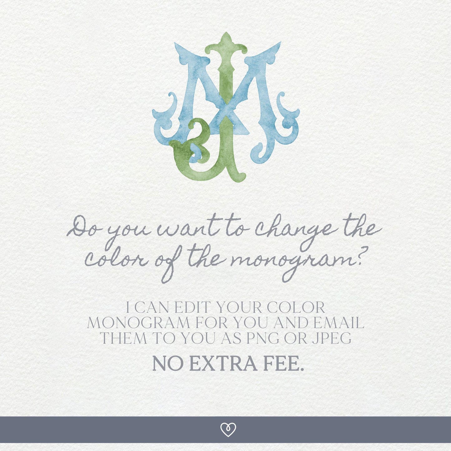 Watercolor Wedding Monogram MJ – Classic Lettered Crest (Digital Download)