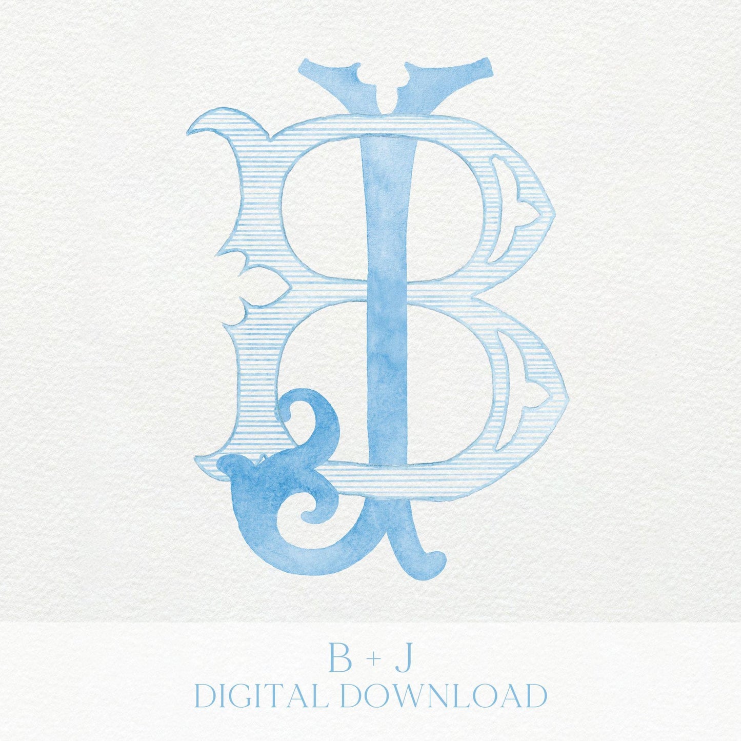 Watercolor Wedding Monogram – Classic JB Design (Digital Download)