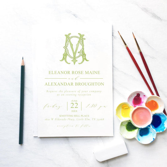 Watercolor Wedding Monogram – Classic CM Design (Digital Download)