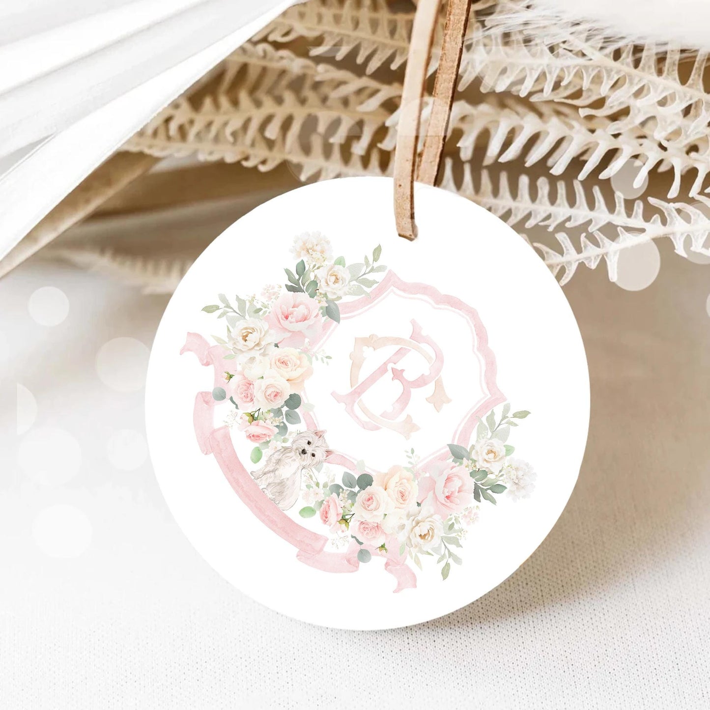Blush Rose and Peony Greenery Flower Wedding Crest - Monogram Crest - Blush Peony Floral Watercolor Wedding Crest - Romantic Wedding Crest