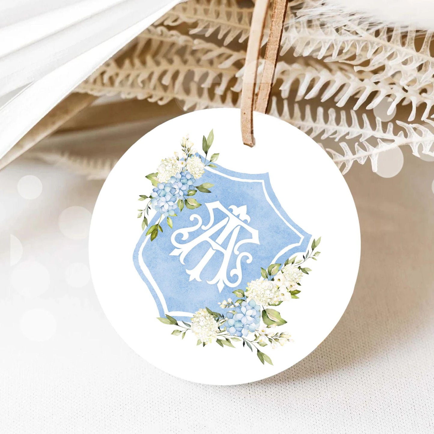 Hydrangea Flower Wedding Crest - Monogram Crest - Hydrangea Floral Luxury Watercolor Wedding Crest - Romantic Wedding Crest- Boho Hydrangea