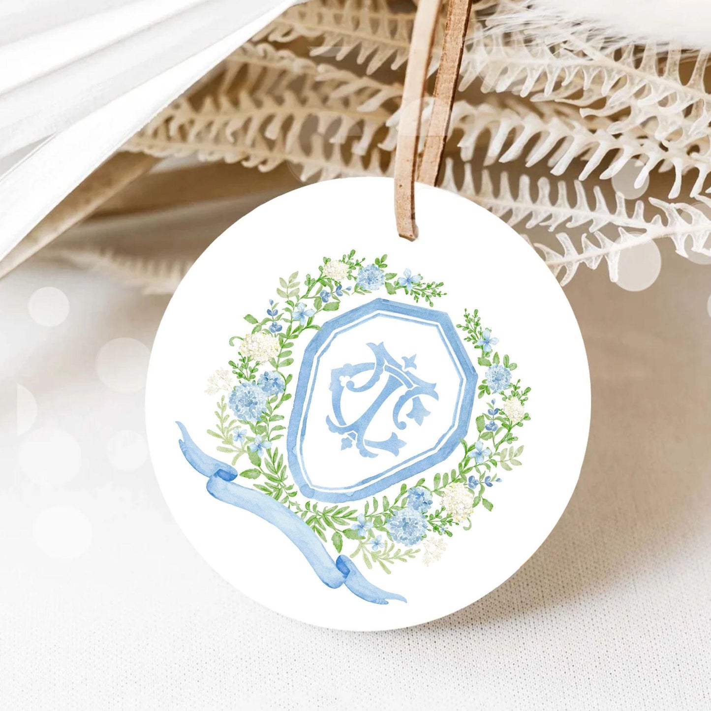 Hydrangea Flower Wedding Crest - Monogram Crest - Hydrangea Floral Luxury Watercolor Wedding Crest - Romantic Wedding Crest- Boho Hydrangea