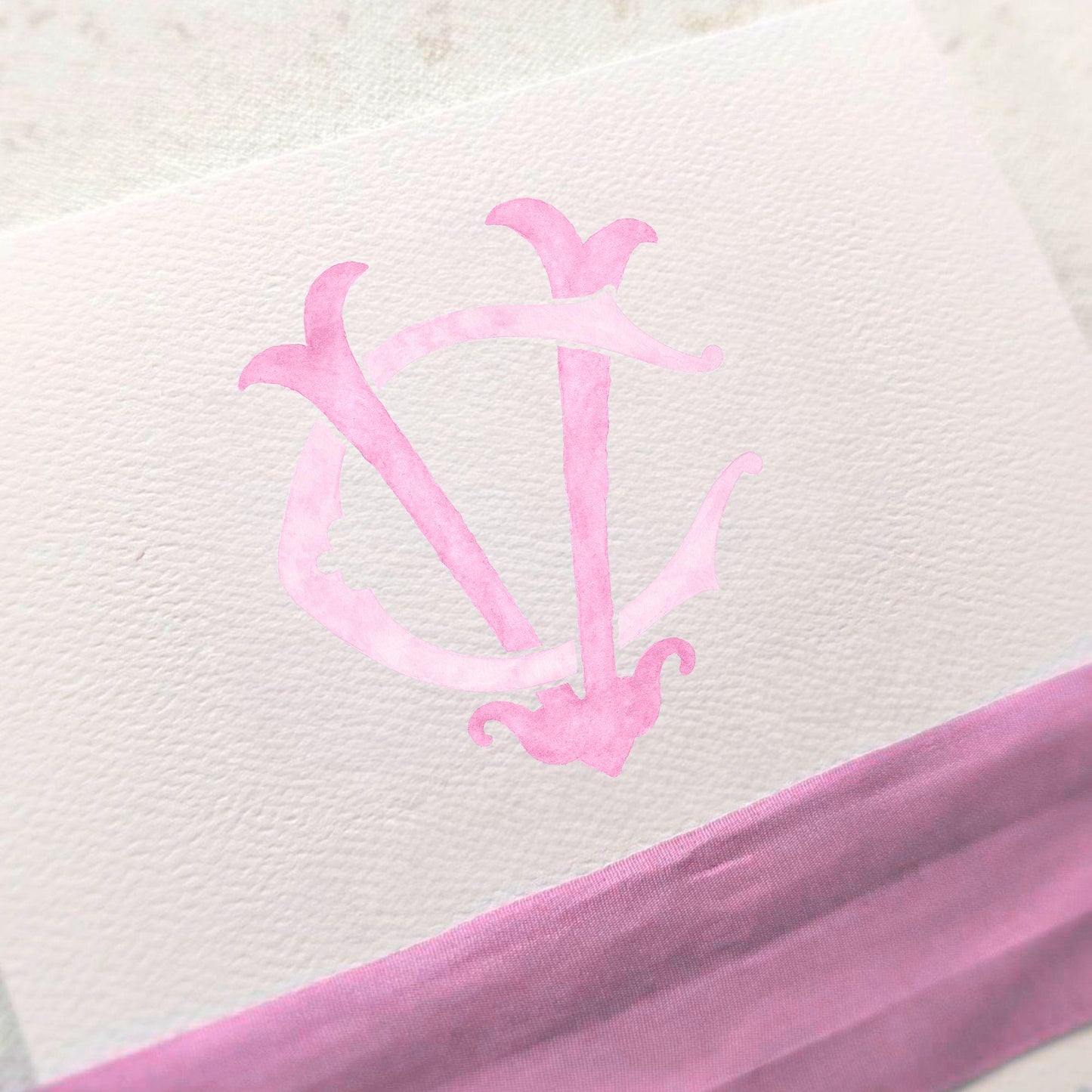 Watercolor Wedding Monogram VC CV - Classic (Digital Download)