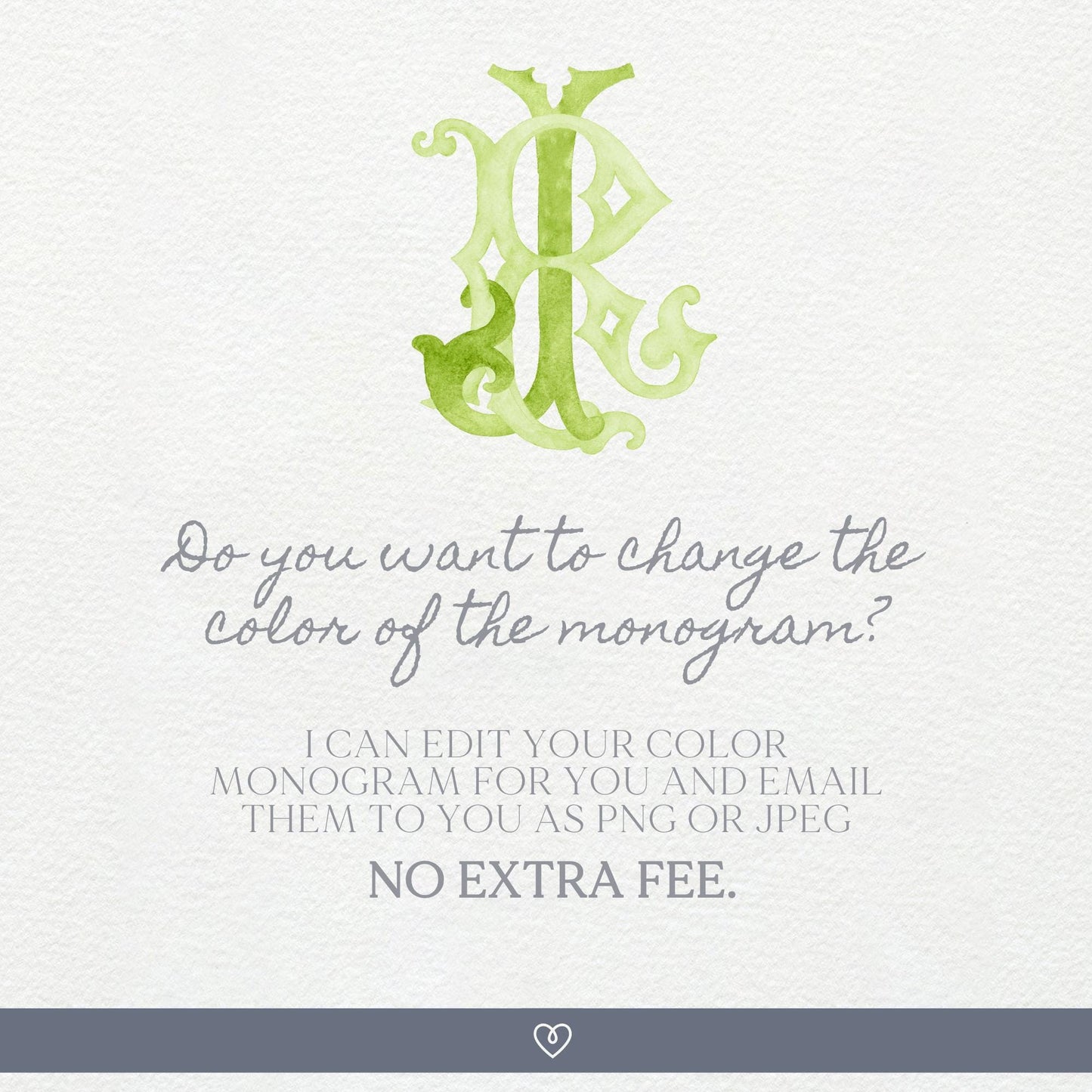 Watercolor Wedding Monogram – RJ Initial Crest (Digital Download)