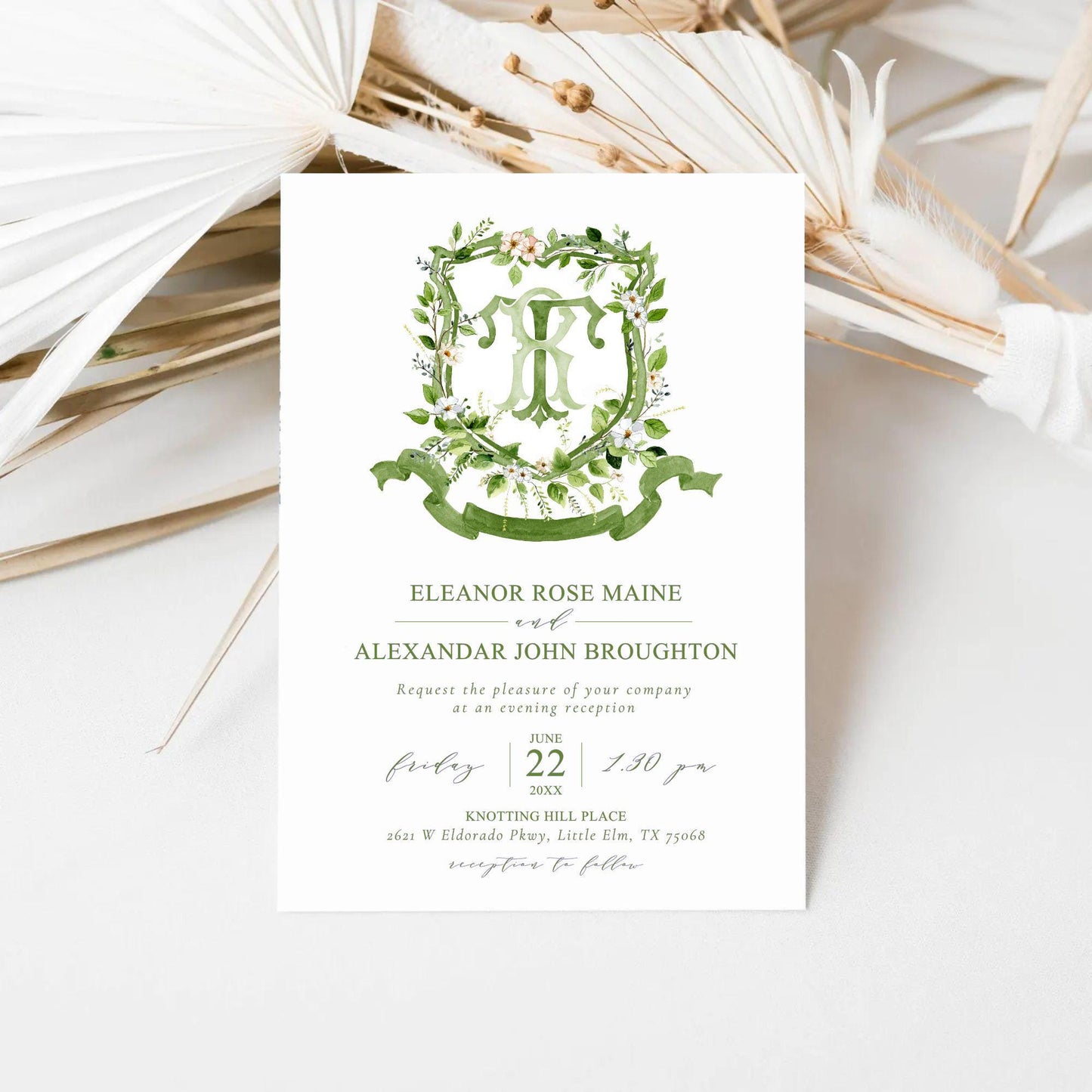 Romantic Garden Flower Wedding Crest - Monogram Crest - Watercolor Colorful Spring Floral Watercolor Wedding Crest - Romantic Wedding Crest