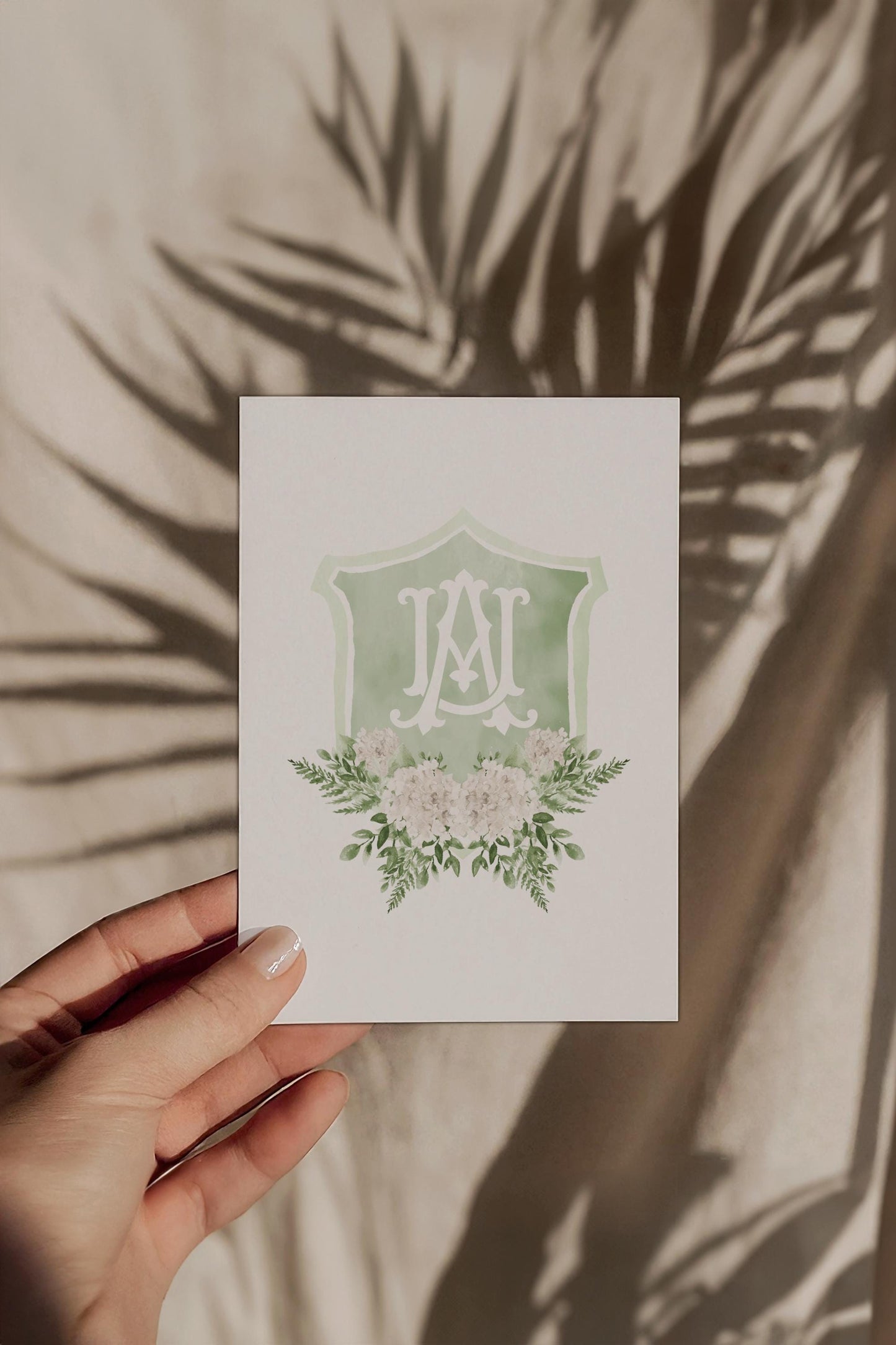 Hydrangea Flower Wedding Crest - Monogram Crest - Hydrangea Floral Luxury Watercolor Wedding Crest - Romantic Wedding Crest - Boho Hydrangea