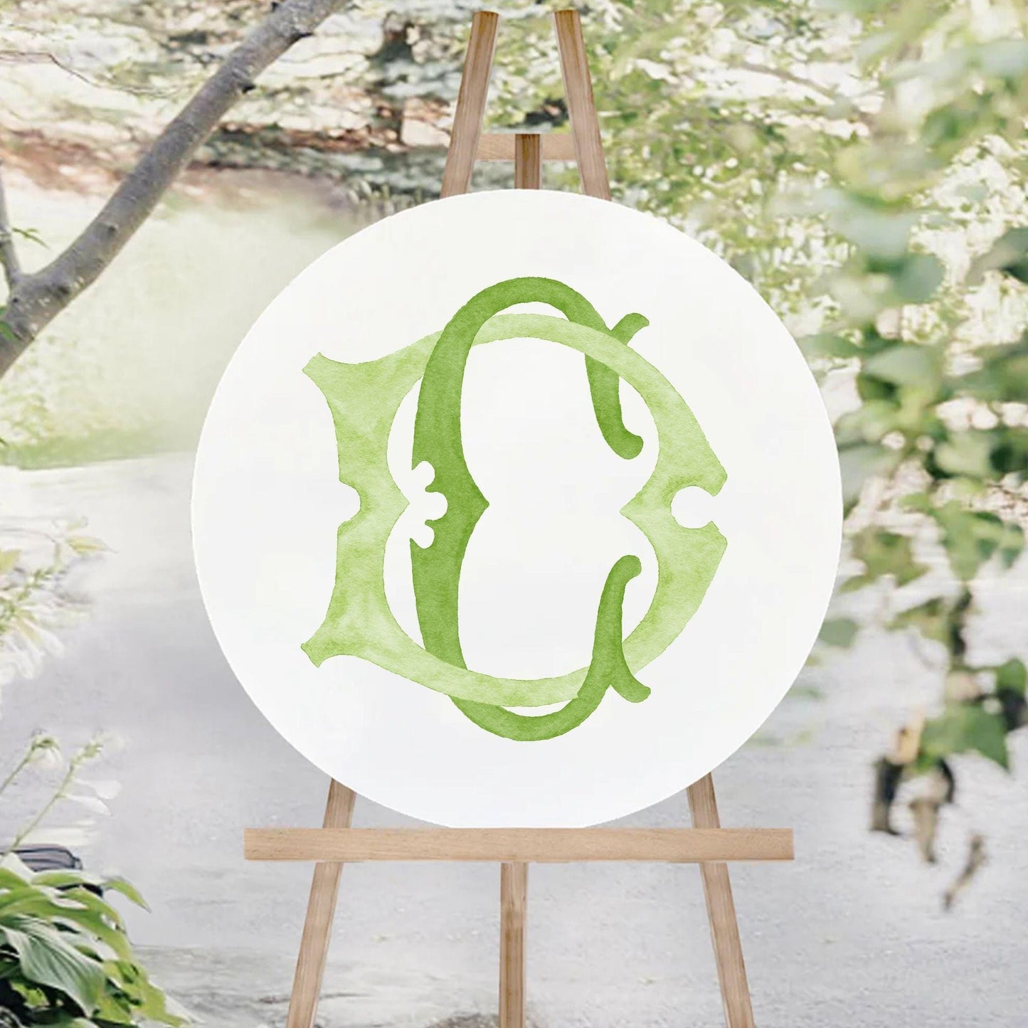 Watercolor Wedding Monogram – DC Classic Design (Digital Download)