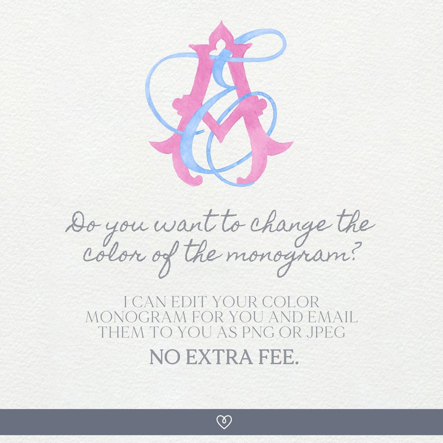 Watercolor Wedding Monogram AE/EA - Classic Style (Digital Download)