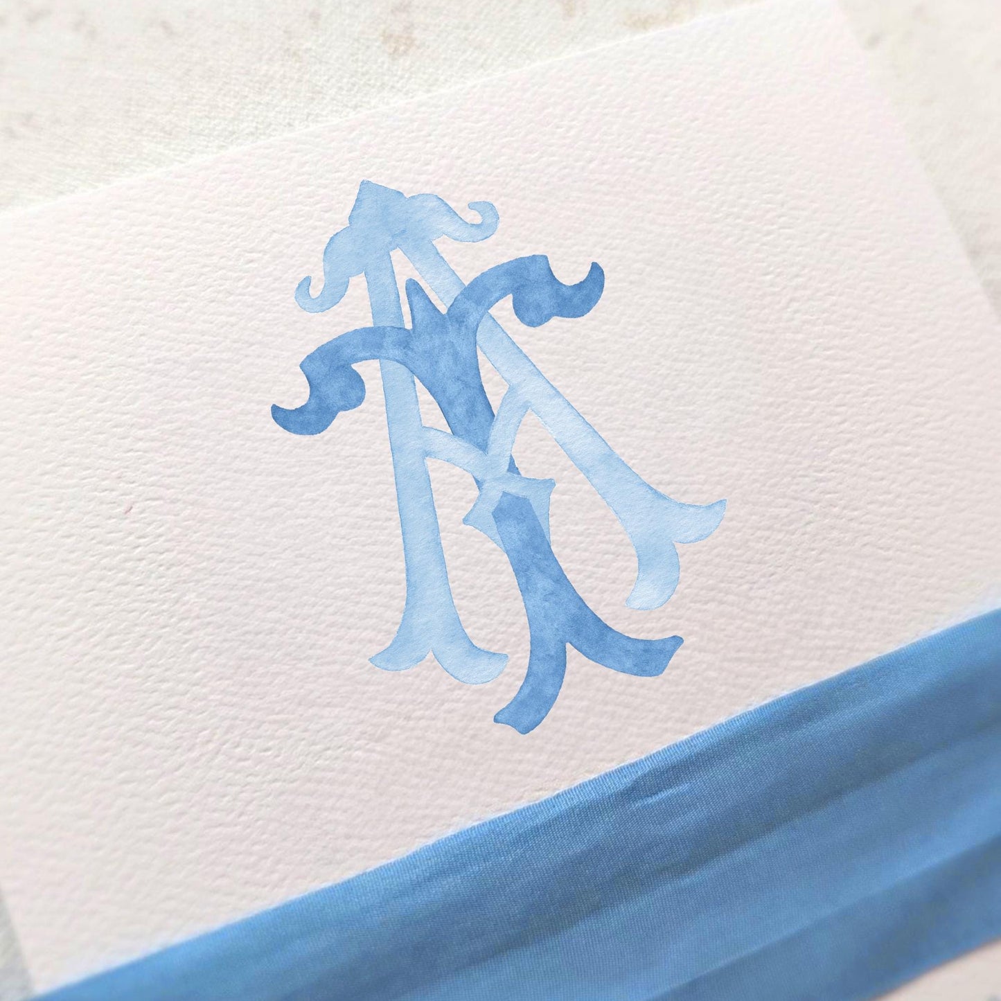Watercolor Wedding Monogram AT - TA (Digital Download)