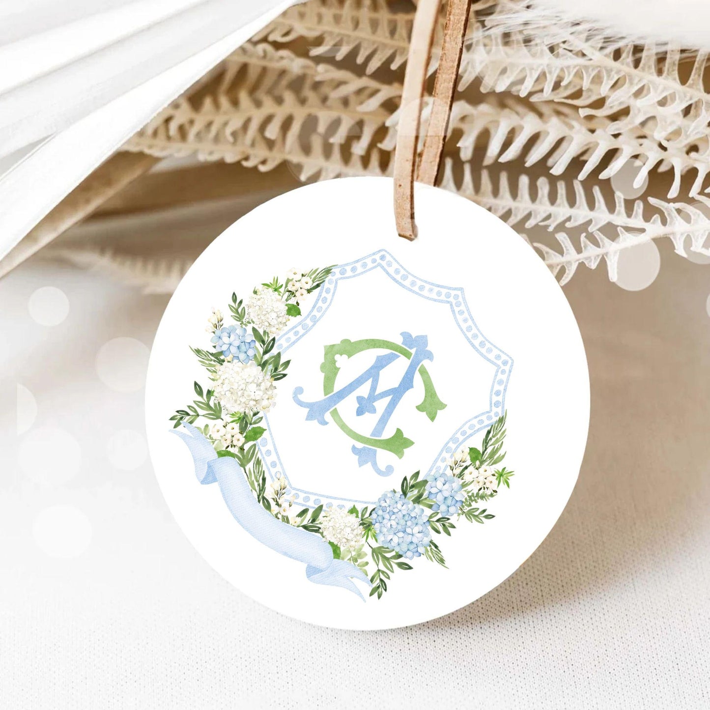 Hydrangea Flower Wedding Crest - Monogram Crest - Hydrangea Floral Luxury Watercolor Wedding Crest - Romantic Wedding Crest- Boho Hydrangea
