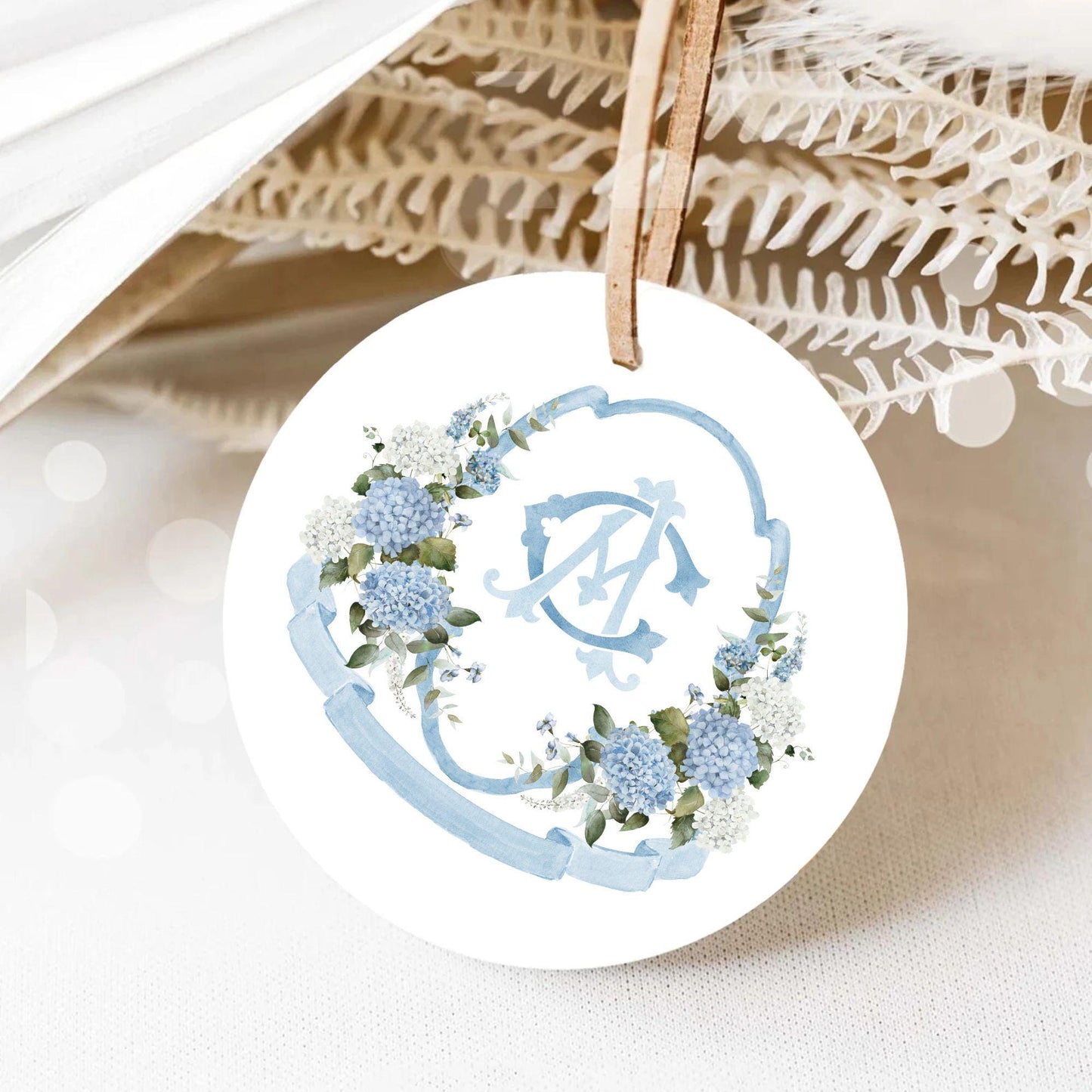 Hydrangea Flower Wedding Crest - Monogram Crest - Hydrangea Floral Luxury Watercolor Wedding Crest - Romantic Wedding Crest- Boho Hydrangea