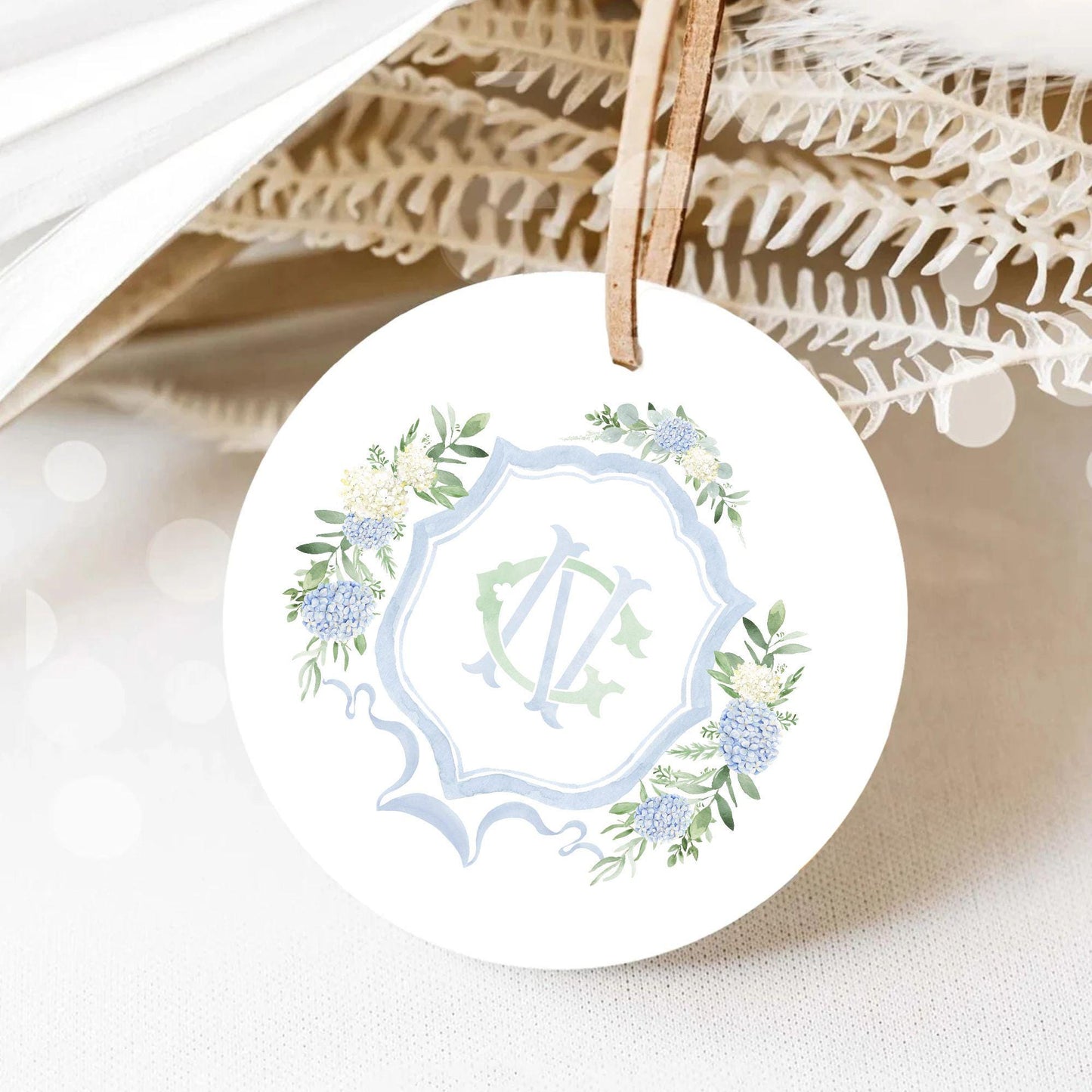 Hydrangea Flower Wedding Crest - Monogram Crest - Hydrangea Floral Luxury Watercolor Wedding Crest - Romantic Wedding Crest- Boho Hydrangea