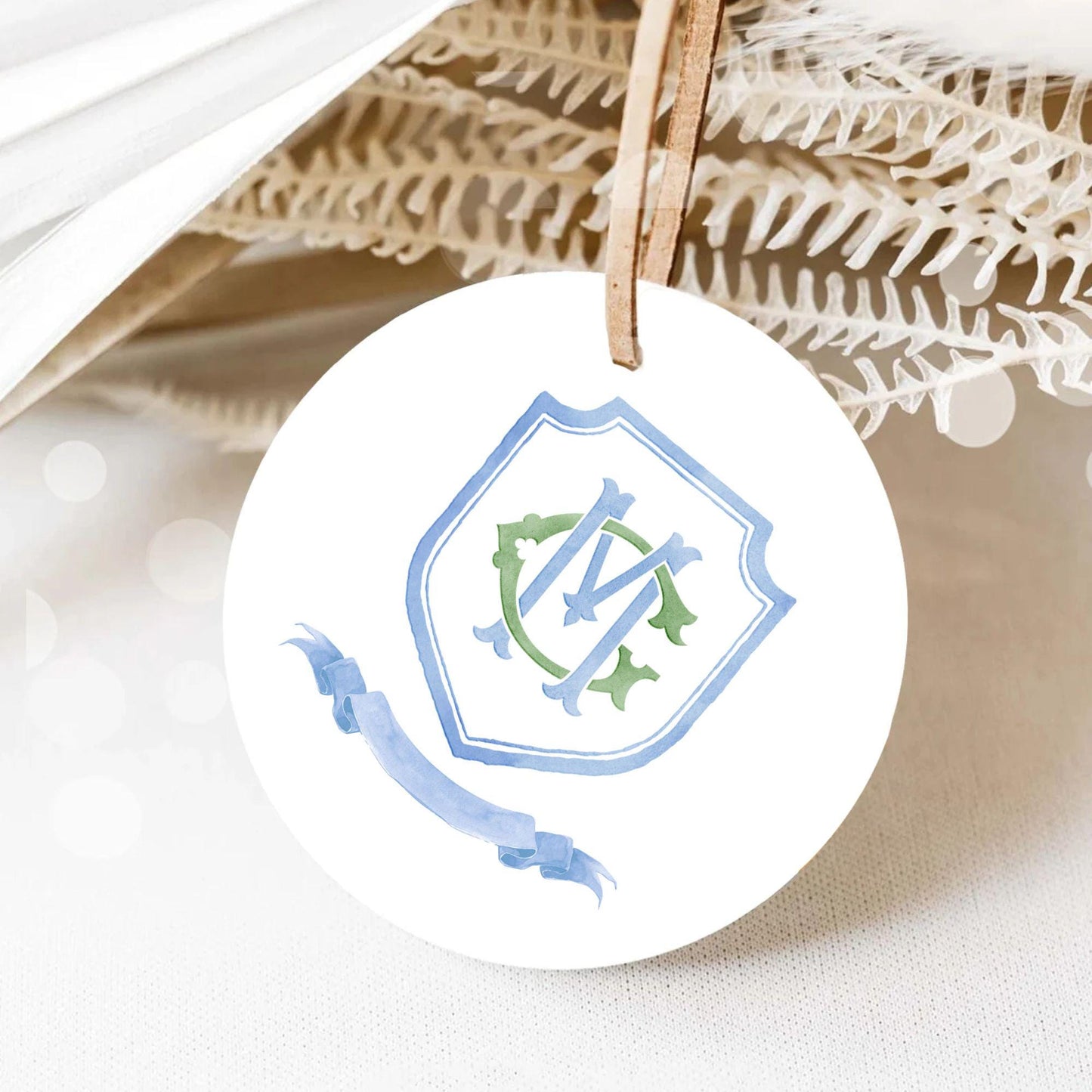 Modern Classic Wedding Crest - Monogram Crest - Luxury Watercolor Wedding Crest - Romantic Wedding Crest - Custom Monogram Initial Letters