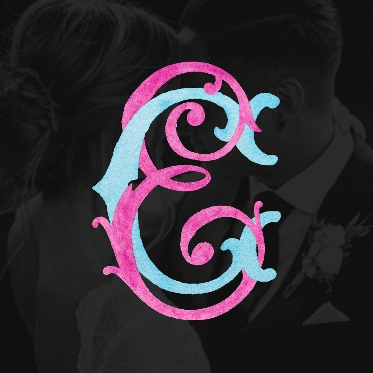 Custom Monogram Initial Letters, Monogram for Crest Design, Wedding Monogram, Wedding Logo, Custom Watercolor Wedding Crest