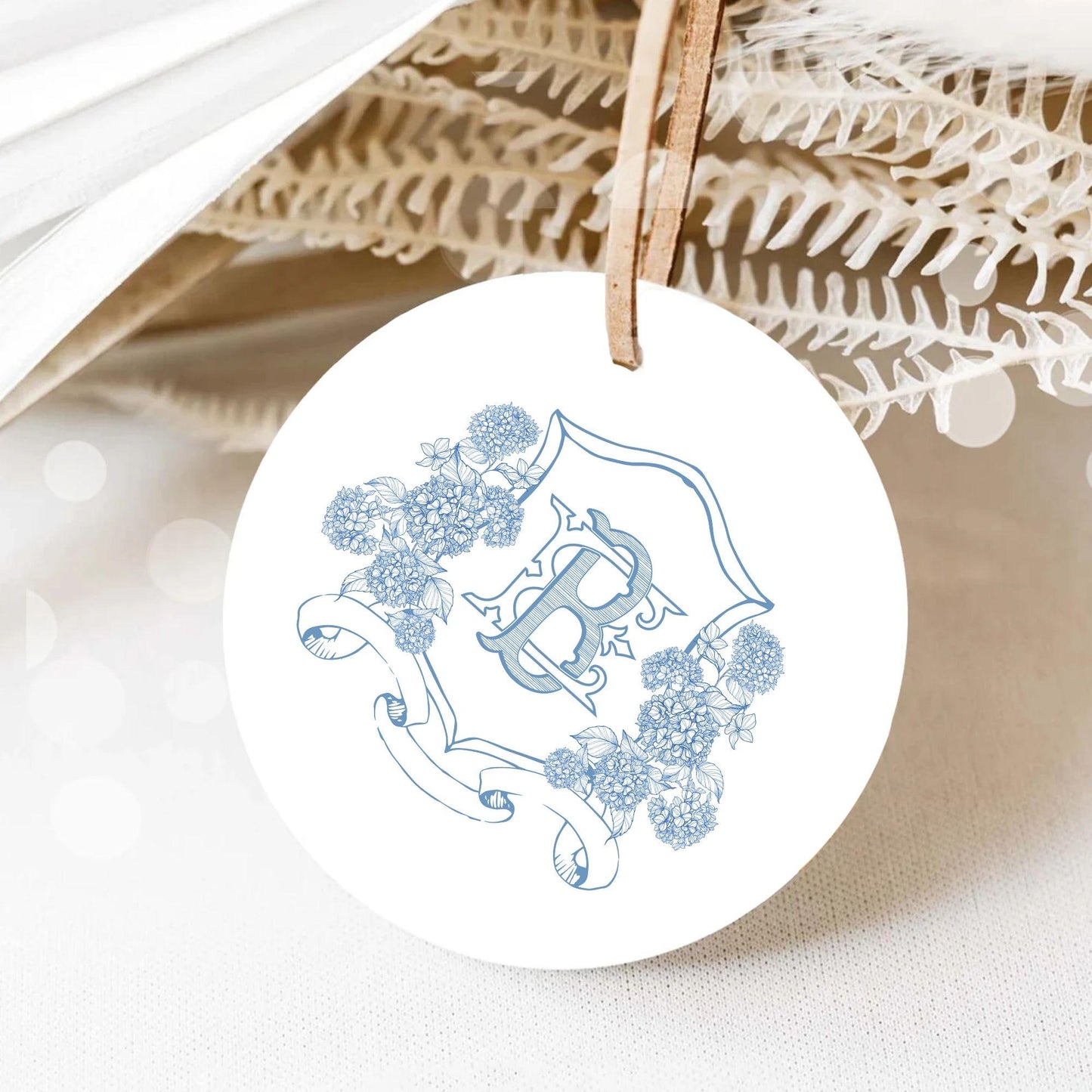 Vintage Hydrangea Flower Wedding Crest - Monogram Crest - Hydrangea Floral Luxury Line art Wedding Crest - Romantic Wedding Crest