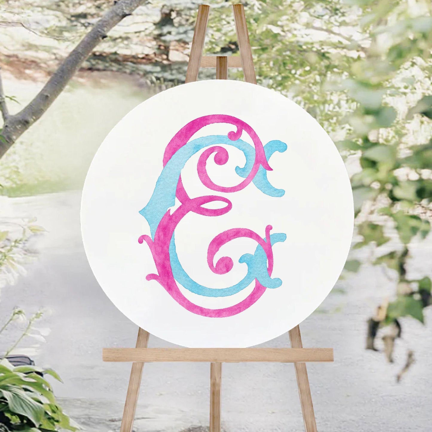 Custom Monogram Initial Letters, Monogram for Crest Design, Wedding Monogram, Wedding Logo, Custom Watercolor Wedding Crest