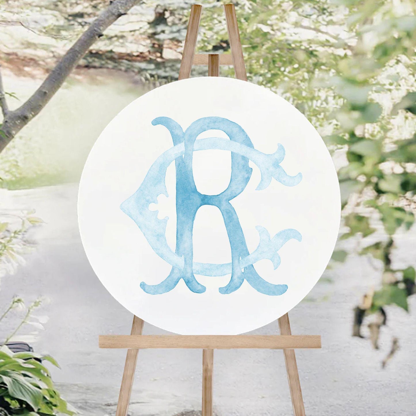 Watercolor Wedding Monogram RC – Elegant Custom Crest (Digital Download)