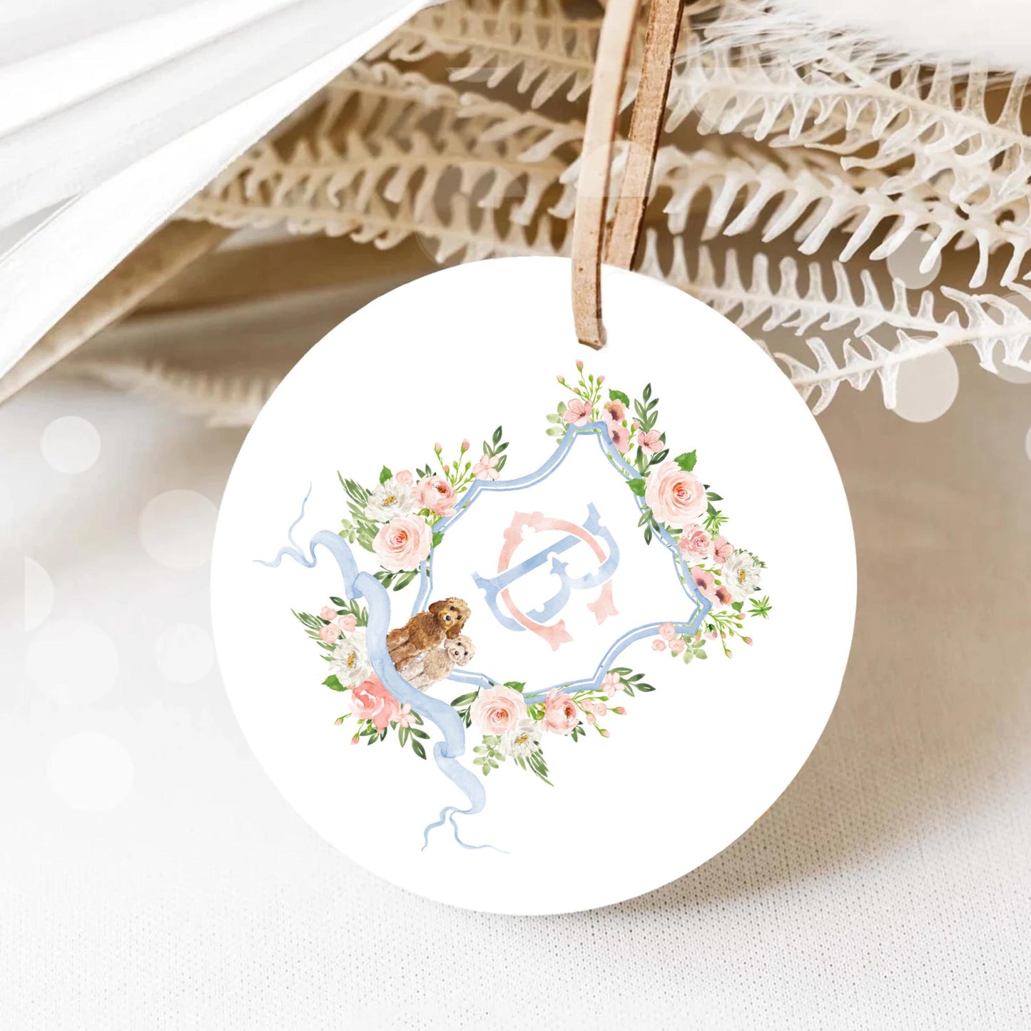 Blush Peony Floral Rustic Greenery Flower Wedding Crest - Monogram Crest - Floral Watercolor Wedding Crest - Romantic Wedding Crest