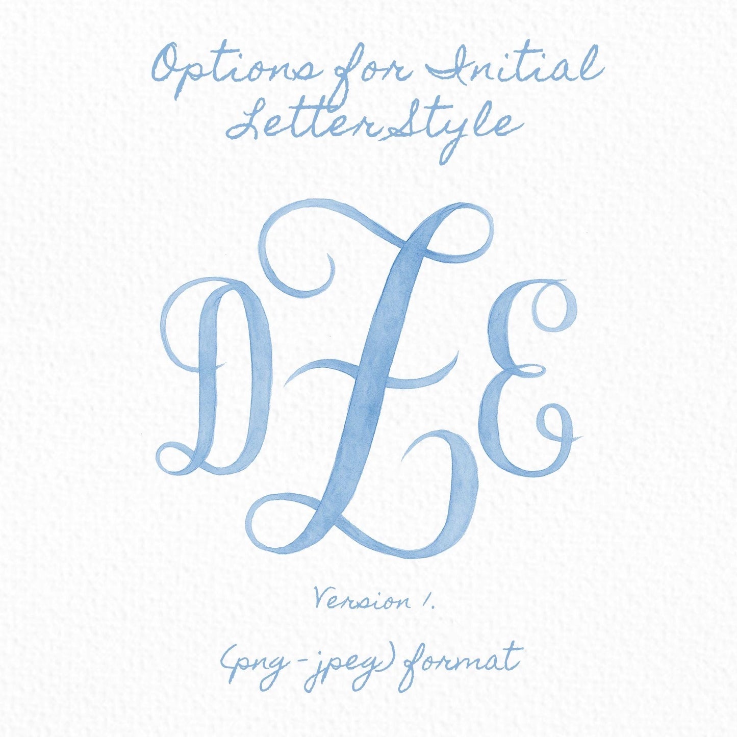 Custom Three Monogram Initial Letters, Three Monogram for Crest Design, Wedding Monogram, Wedding Logo, Custom Watercolor Wedding Crest