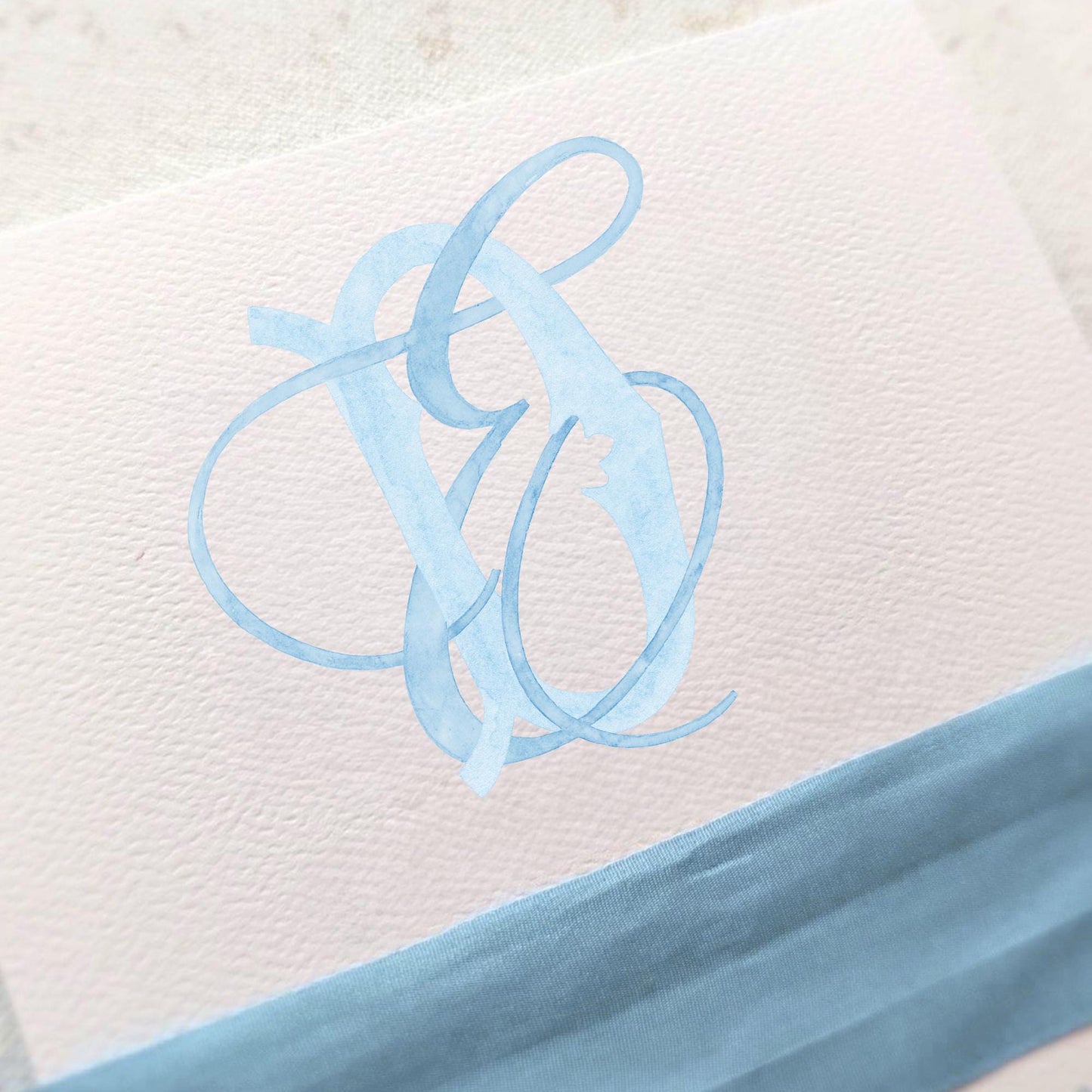 Watercolor Wedding Monogram ED – Classic Letter Design (Digital Download)