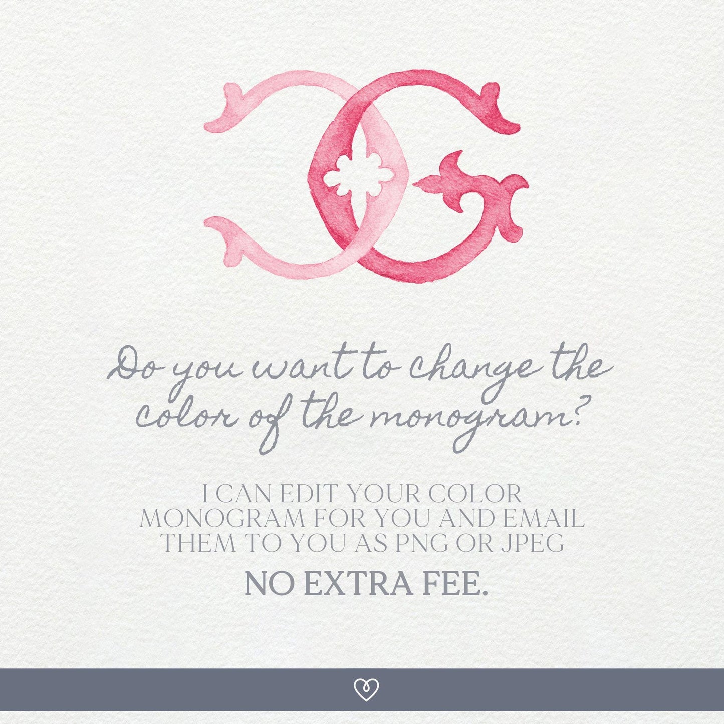 Watercolor Wedding Monogram – GC/CG Initial Crest (Digital Download)