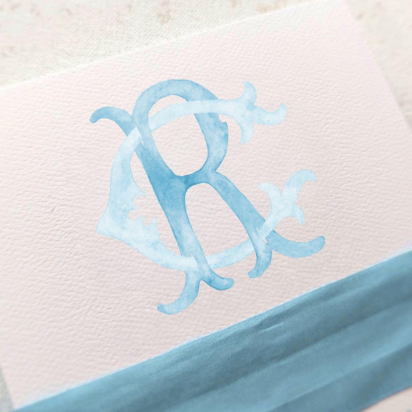Watercolor Wedding Monogram RC – Elegant Custom Crest (Digital Download)