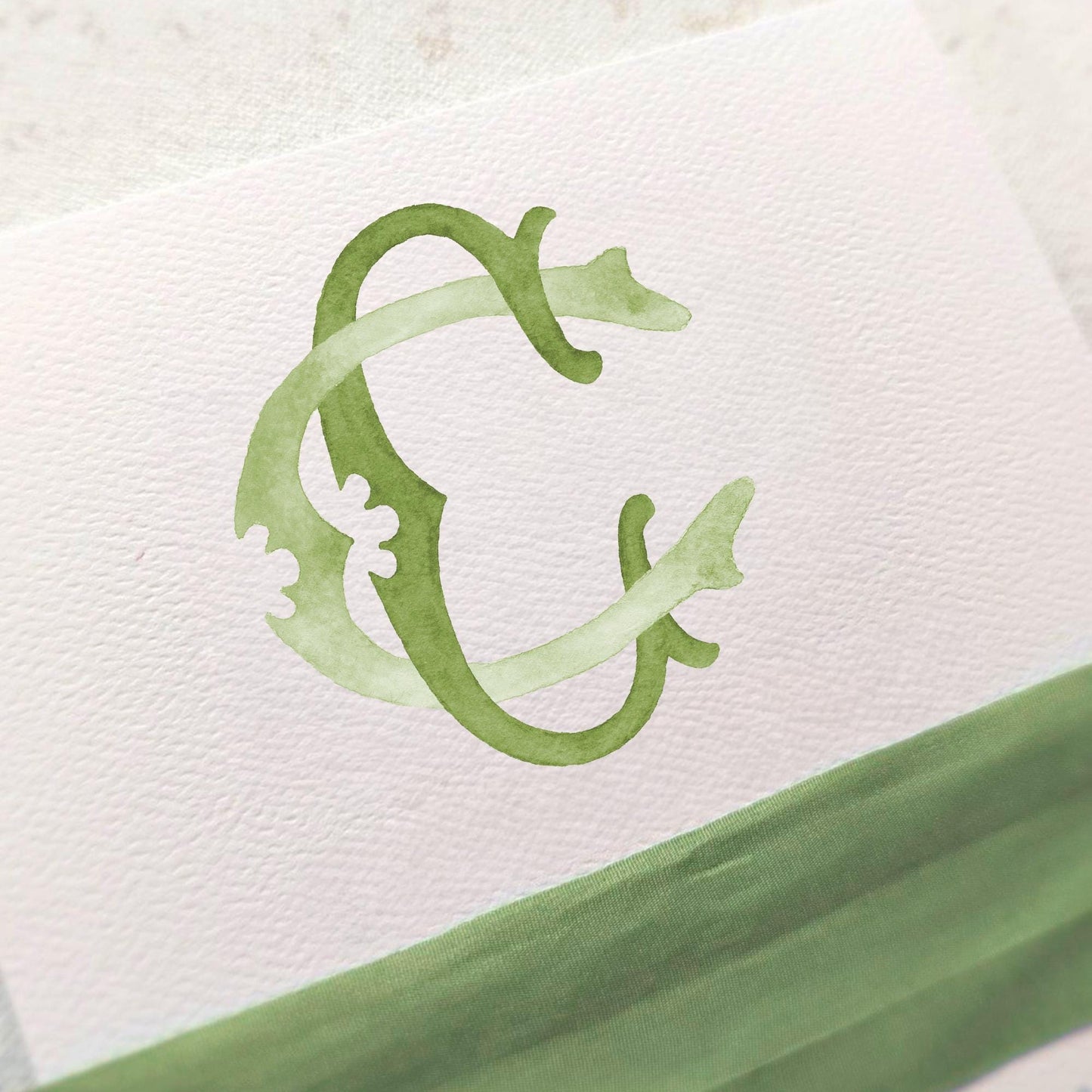 Watercolor Wedding Monogram CC Classic Monogram - Digital Download - 2 Letter Monogrammed - Custom Watercolor Wedding Crest