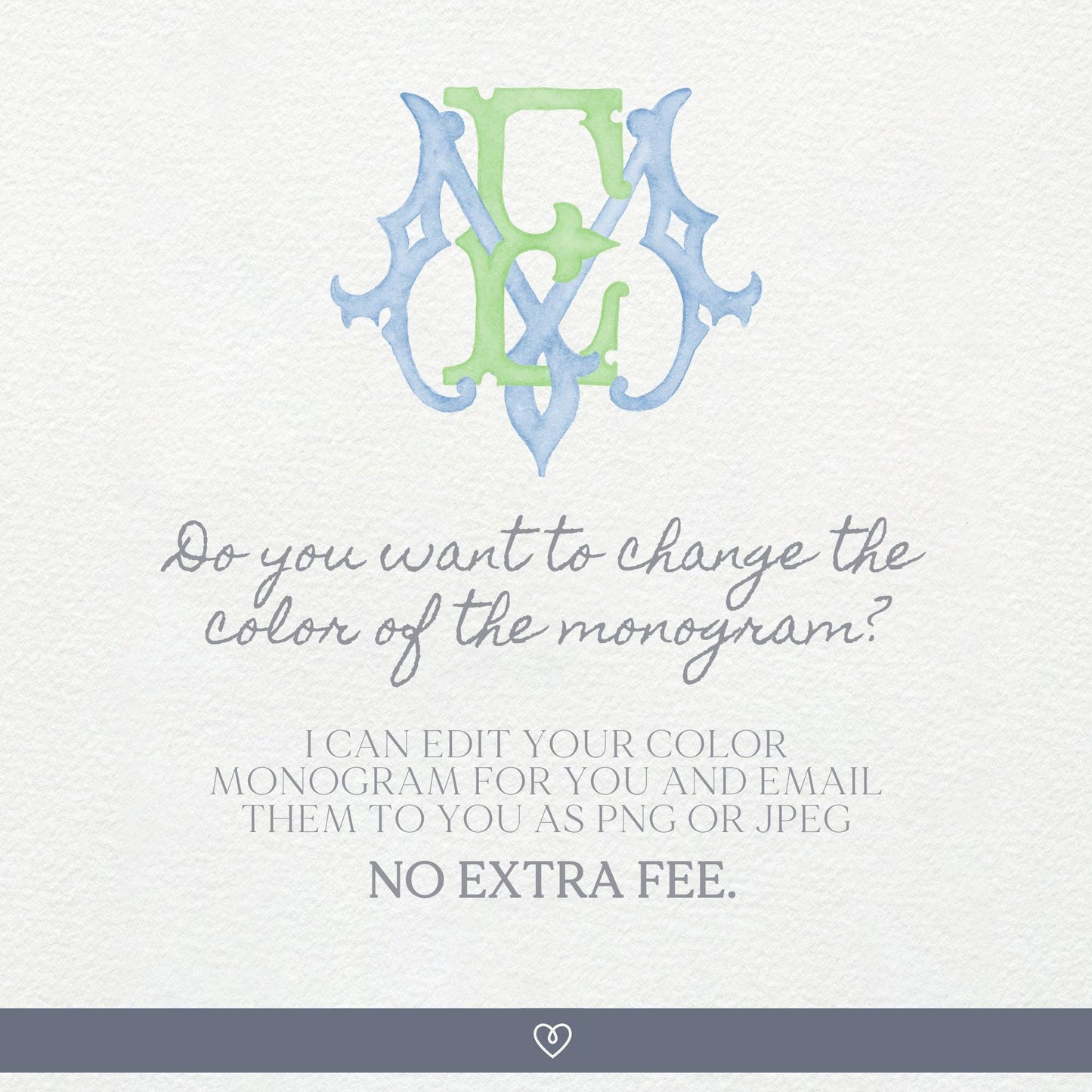 Watercolor Wedding Monogram EM - Classic Style (Digital Download)