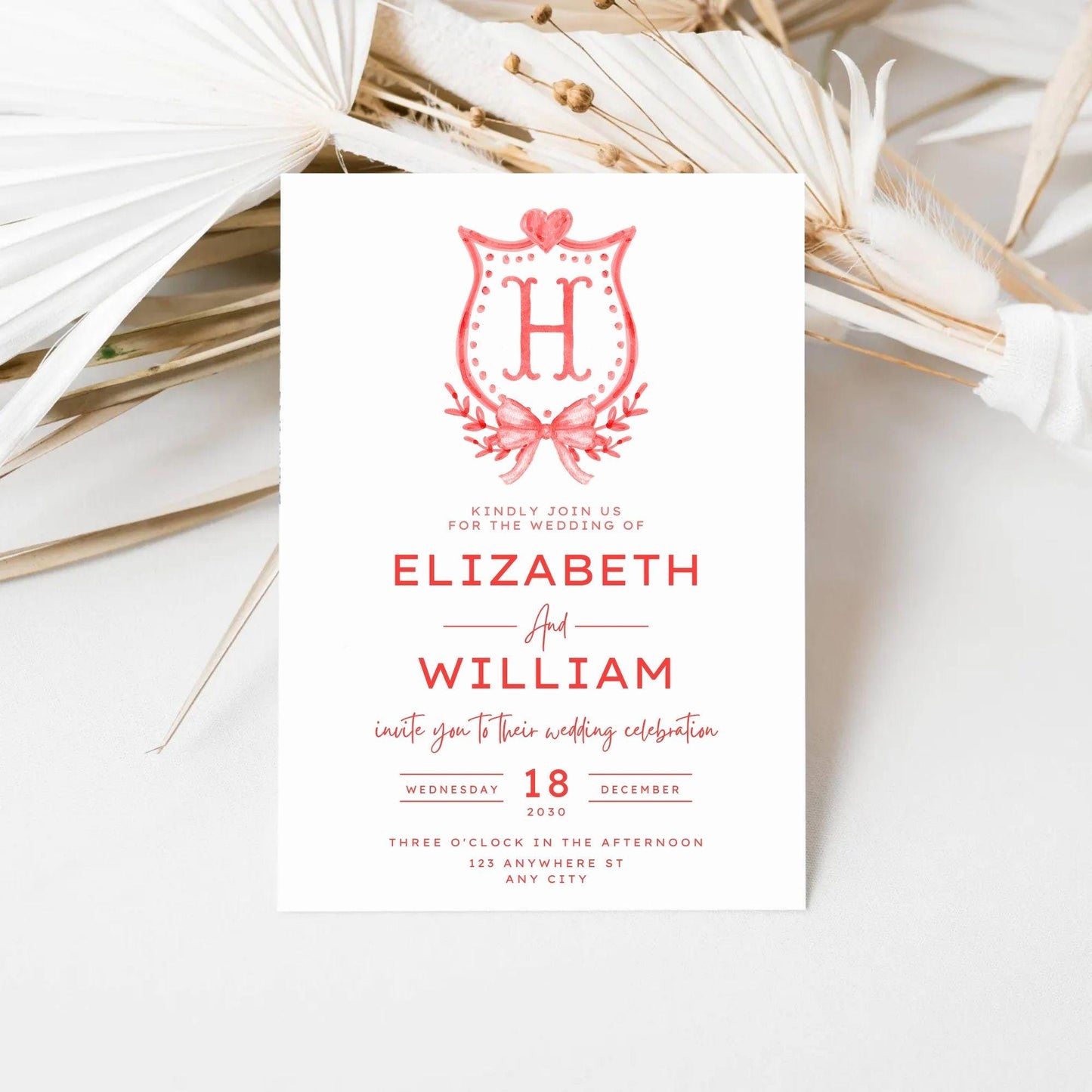 Valentine's Day Crests Watercolor Wedding Crest - Monogram Crest - Valentine Watercolor Wedding Crest Romantic Wedding Crest