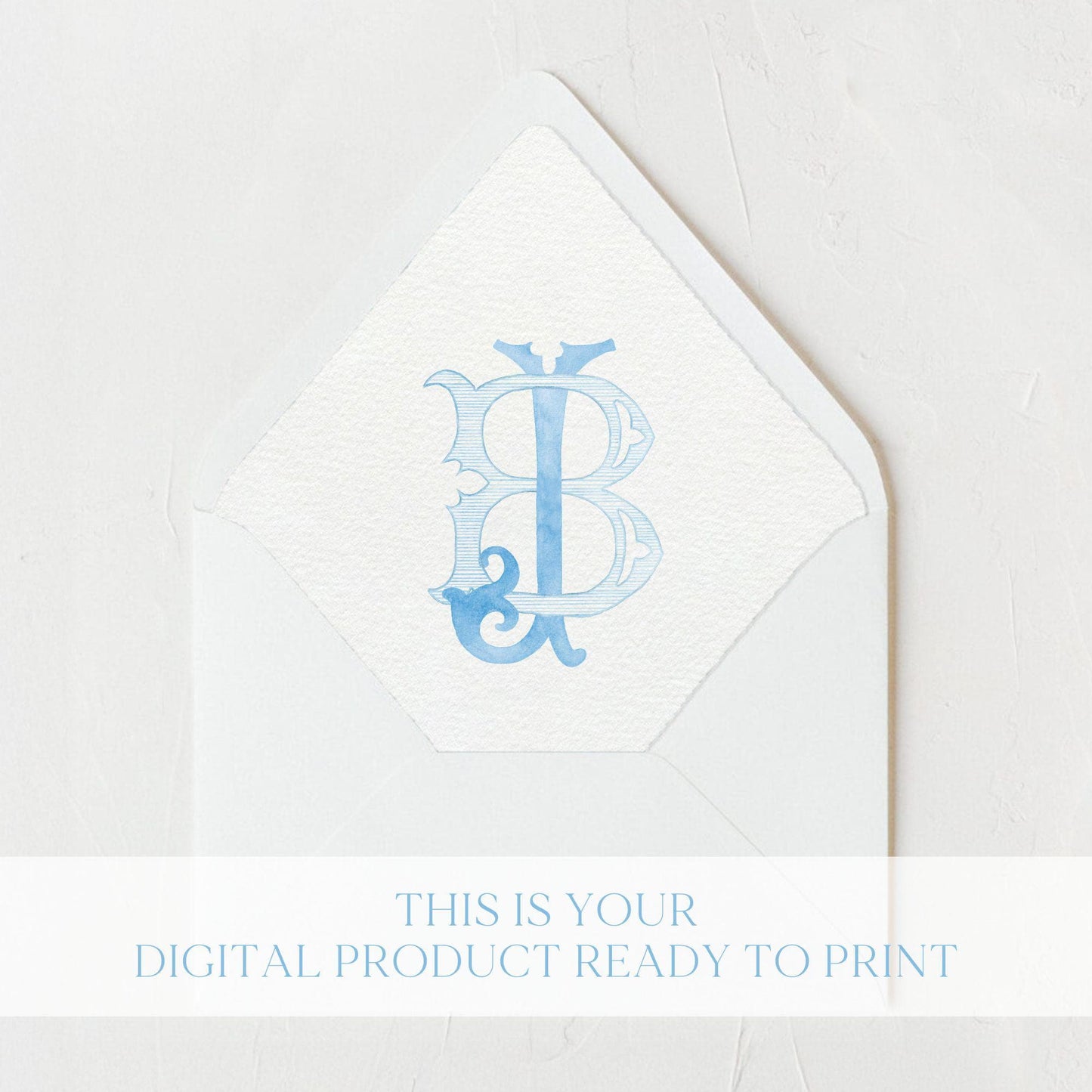 Watercolor Wedding Monogram – Classic JB Design (Digital Download)