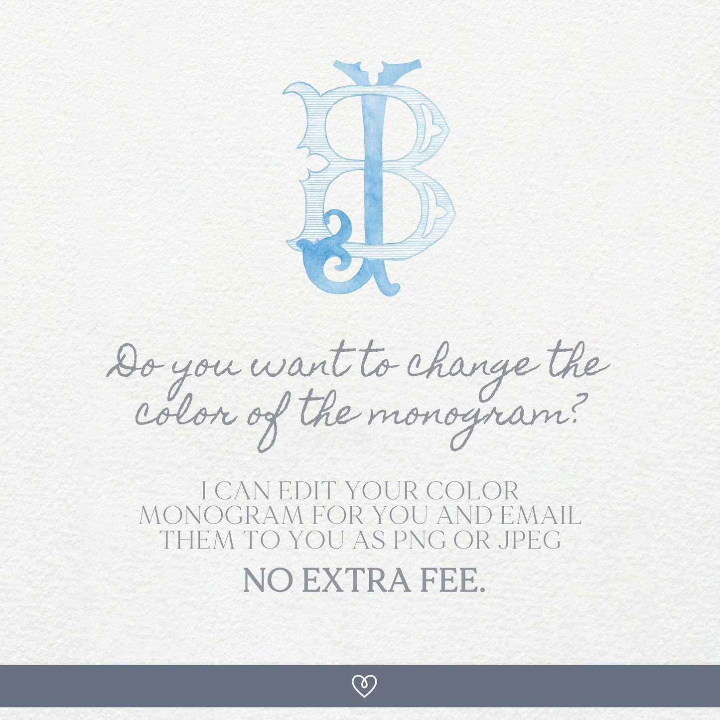 Watercolor Wedding Monogram – Classic JB Design (Digital Download)