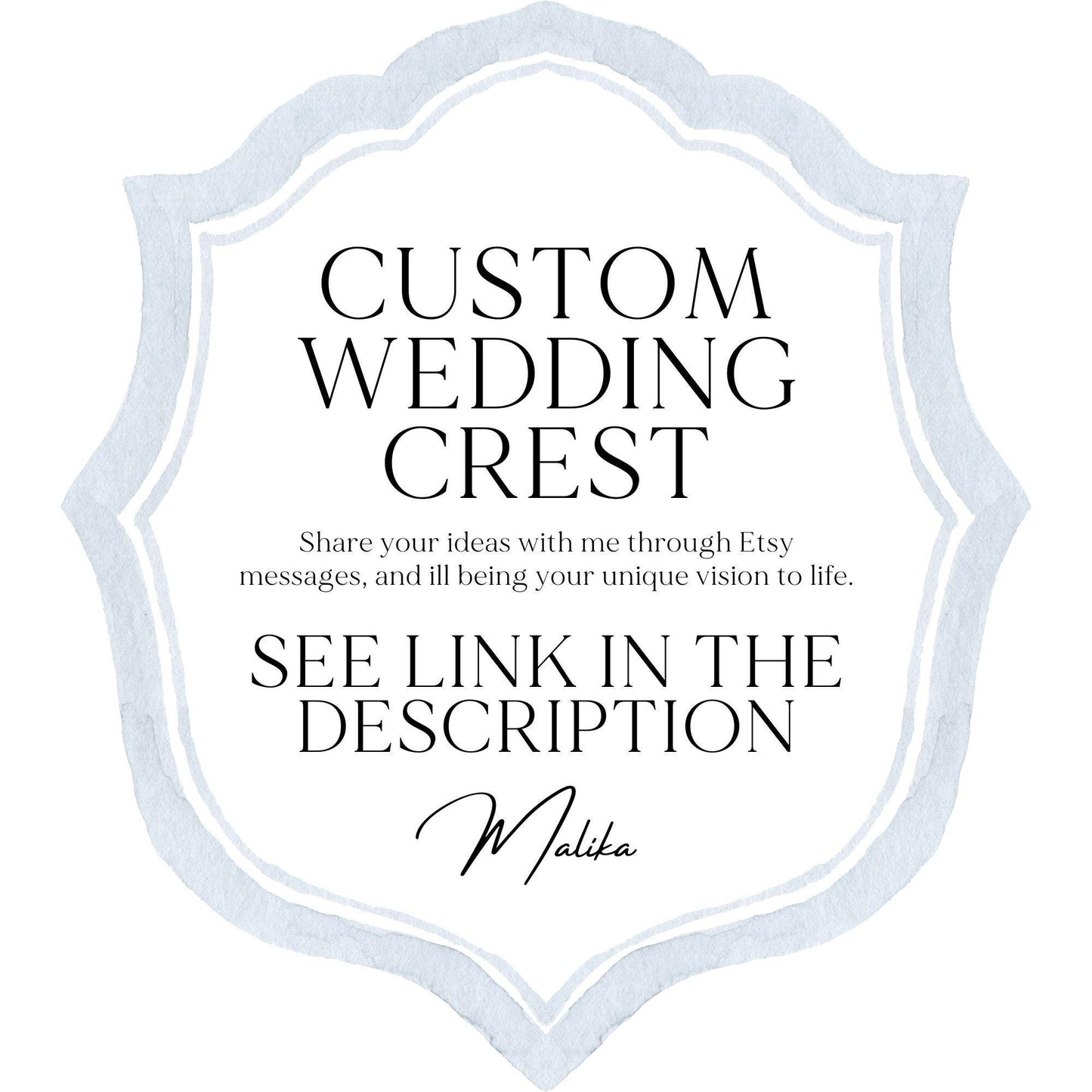 Watercolor Hydrangea Wedding Crest – Light Blue Floral Monogram (Digital Download)