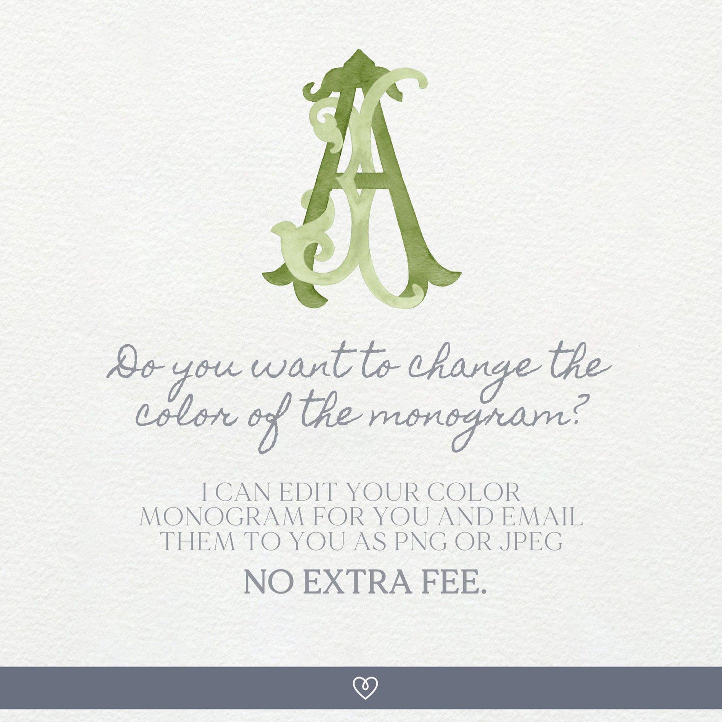 Watercolor Wedding Monogram - AJ Initial Crest (Digital Download)