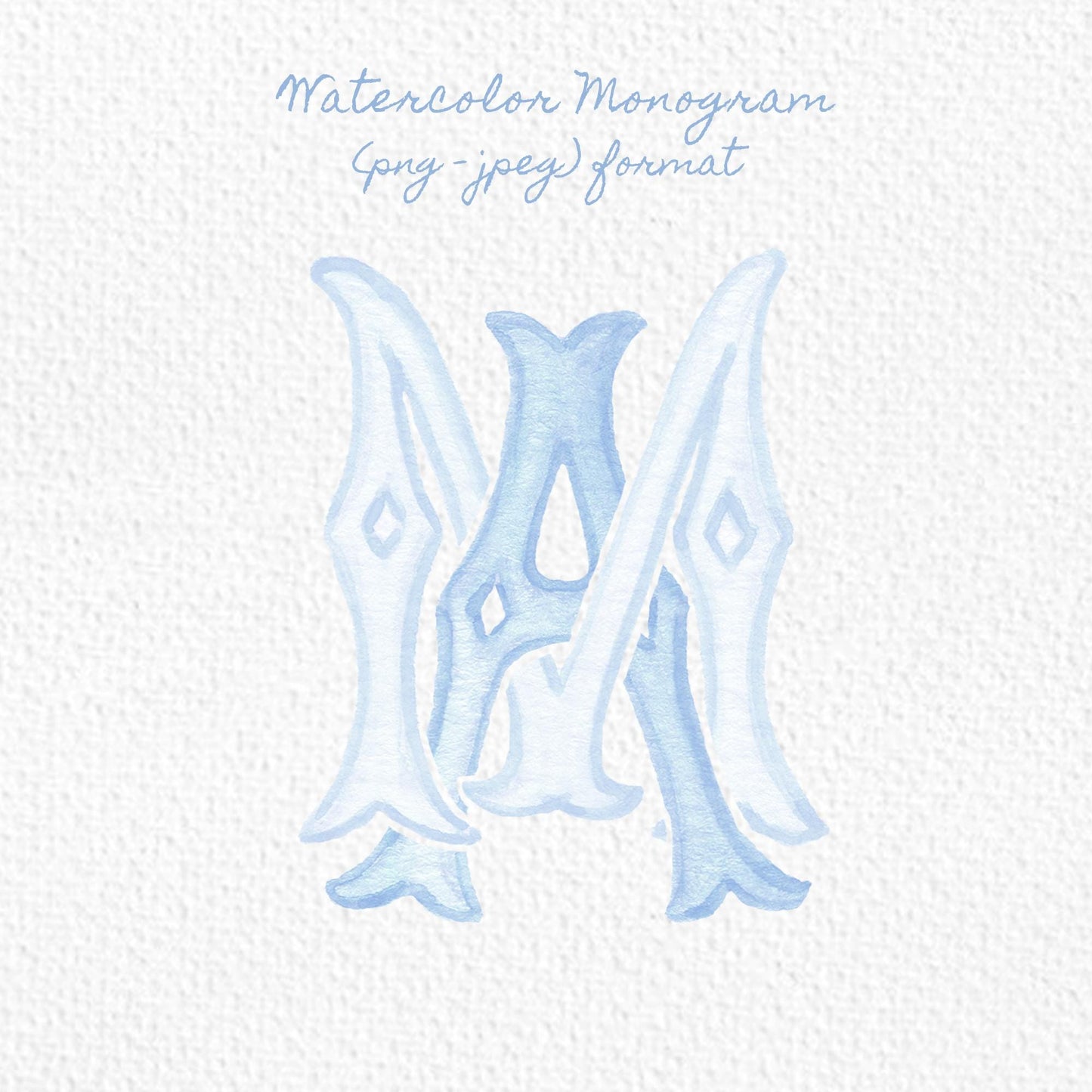 Custom Monogram Initial Letters, Monogram for Crest Design, Wedding Monogram, Wedding Logo, Custom Watercolor Wedding Crest