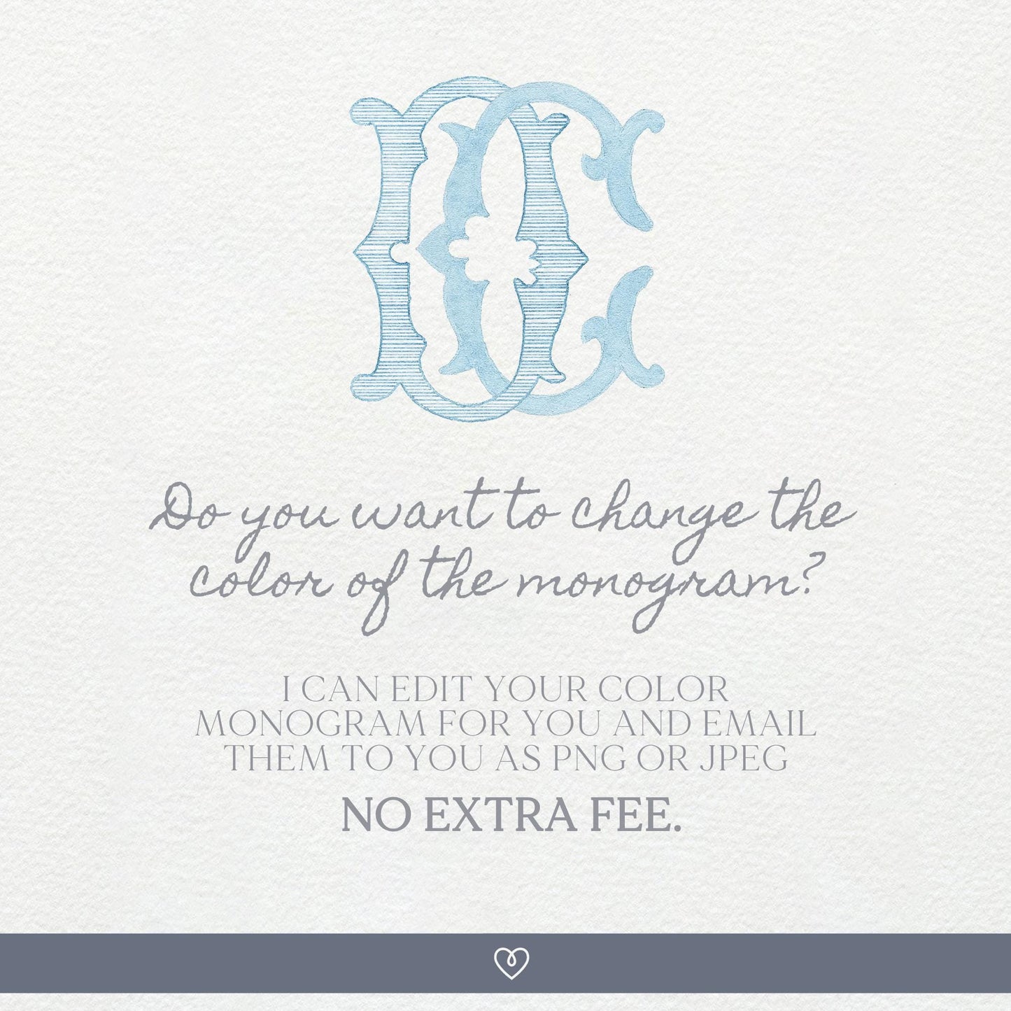 Watercolor Wedding Monogram – DC Interlocking Design (Digital Download)