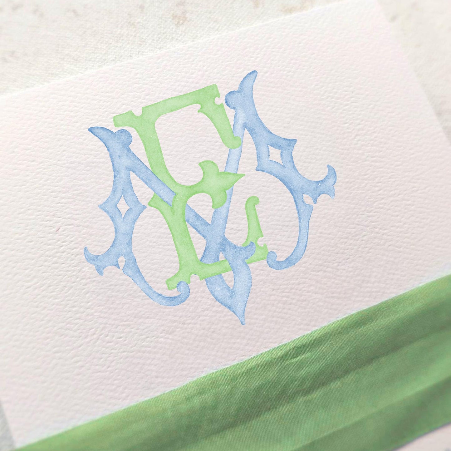 Watercolor Wedding Monogram EM - Classic Style (Digital Download)