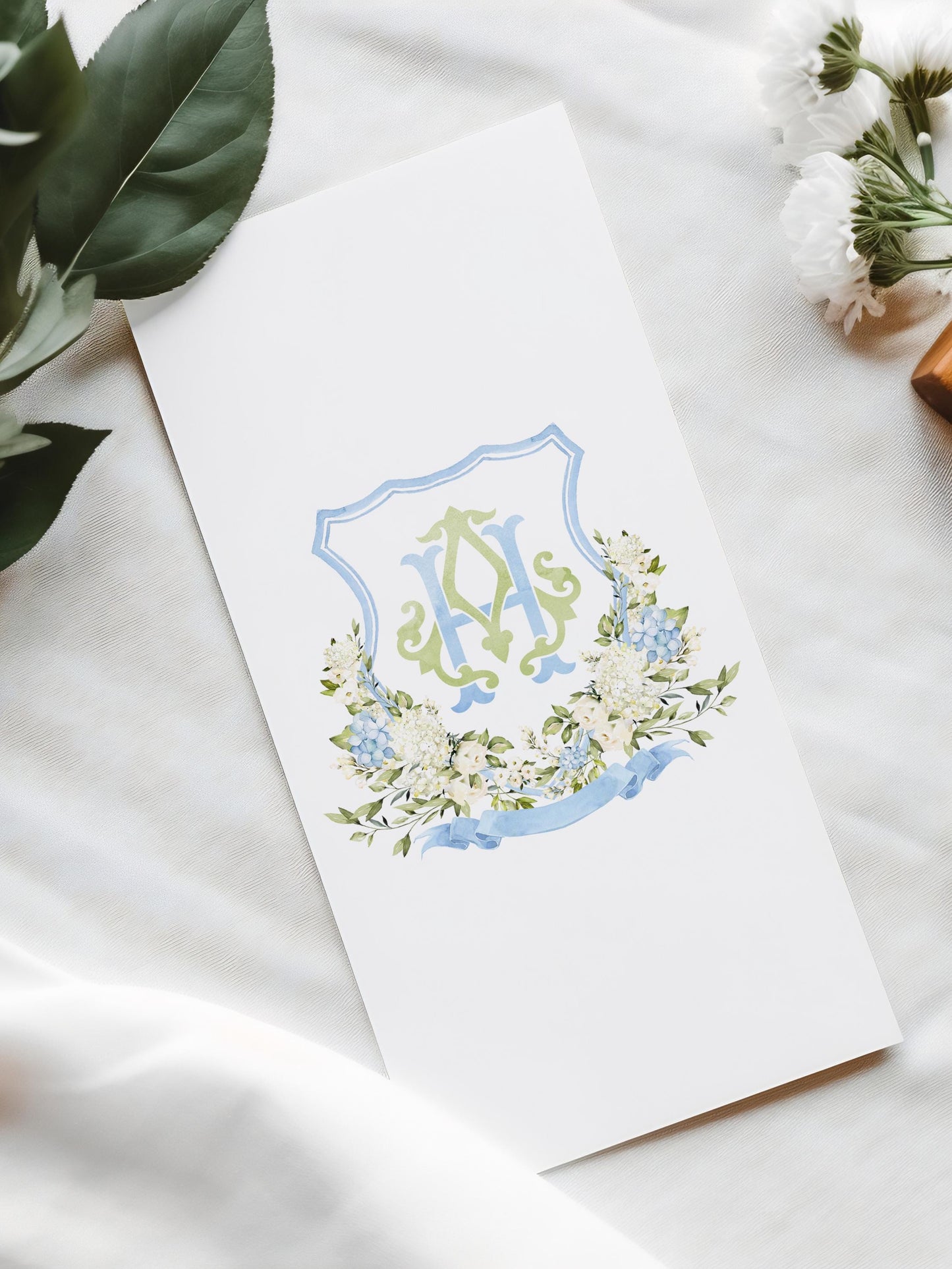 Hydrangea Flower Wedding Crest - Monogram Crest - Hydrangea Floral Luxury Watercolor Wedding Crest - Romantic Wedding Crest- Boho Hydrangea