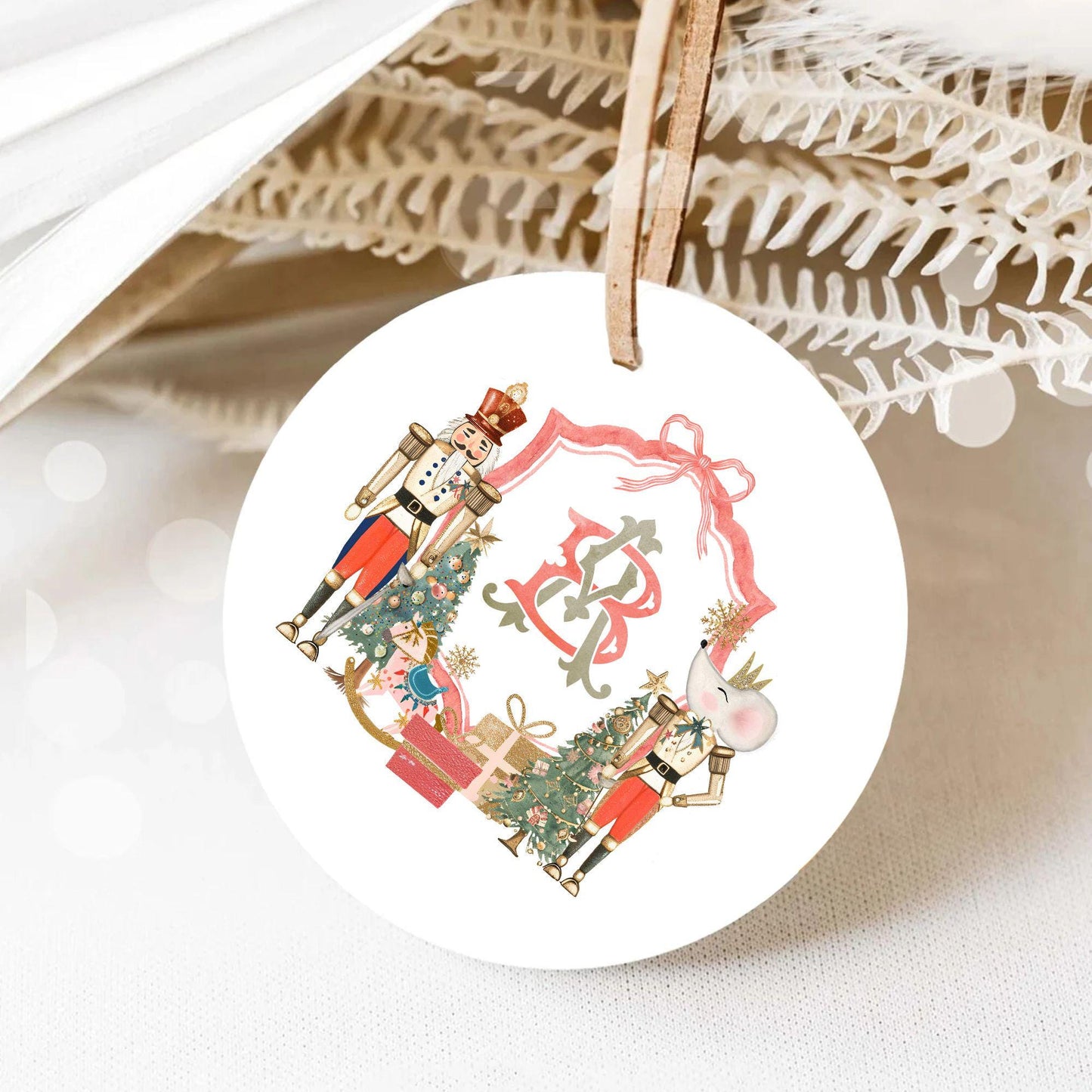 Nutcracker Christmas Crest - Monogram Crest - Christmas Watercolor Crest DIY - Luxury Watercolor Wedding Crest - Nutcracker Red Christmas