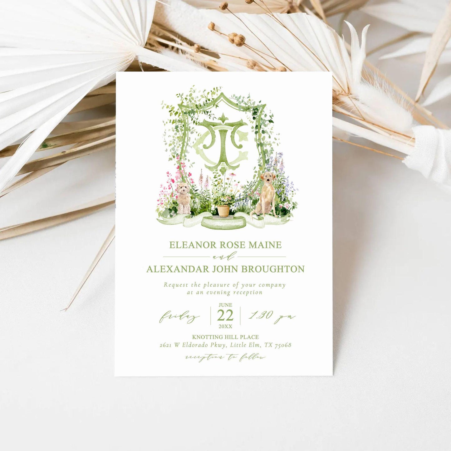 Romantic Garden Flower Wedding Crest - Monogram Crest - Watercolor Colorful Spring Floral Watercolor Wedding Crest - Romantic Wedding Crest
