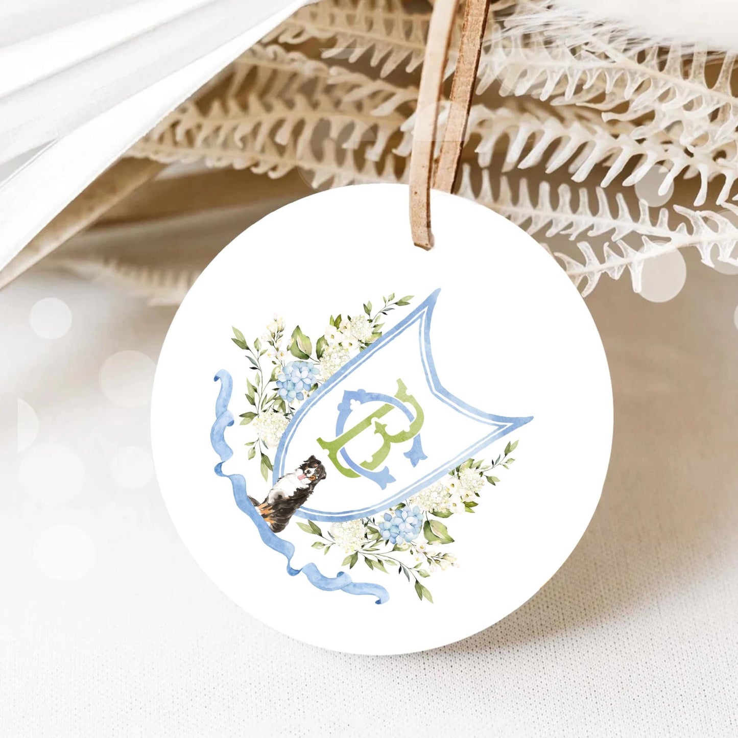 Hydrangea Flower Wedding Crest - Monogram Crest - Hydrangea Floral Luxury Watercolor Wedding Crest - Romantic Wedding Crest- Boho Hydrangea