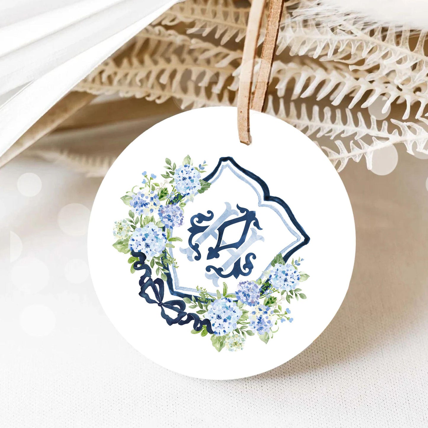 Hydrangea Flower Wedding Crest - Monogram Crest - Hydrangea Floral Luxury Watercolor Wedding Crest - Romantic Wedding Crest- Boho Hydrangea