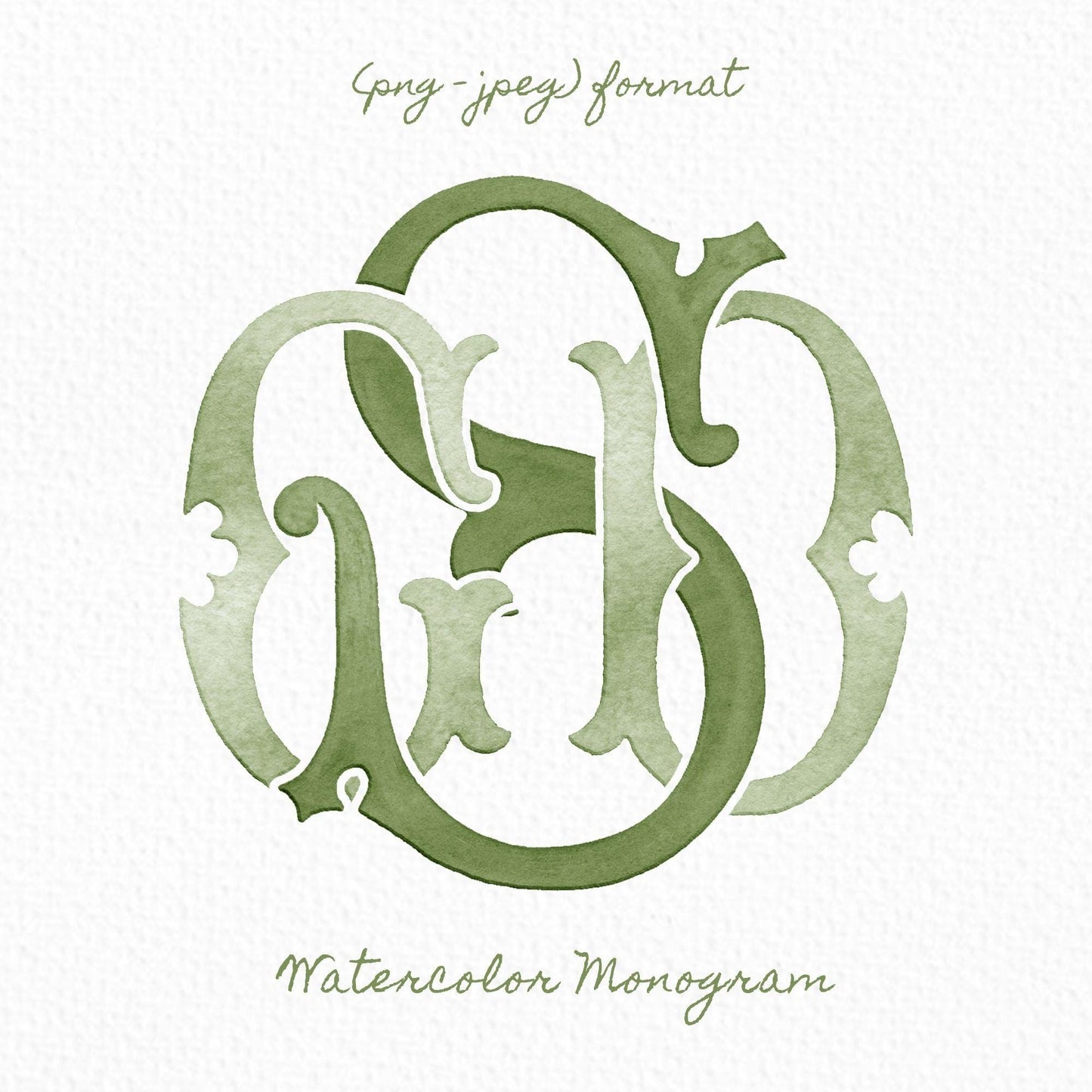 Custom Three Monogram Initial Letters, Three Monogram for Crest Design, Wedding Monogram, Wedding Logo, Custom Watercolor Wedding Crest