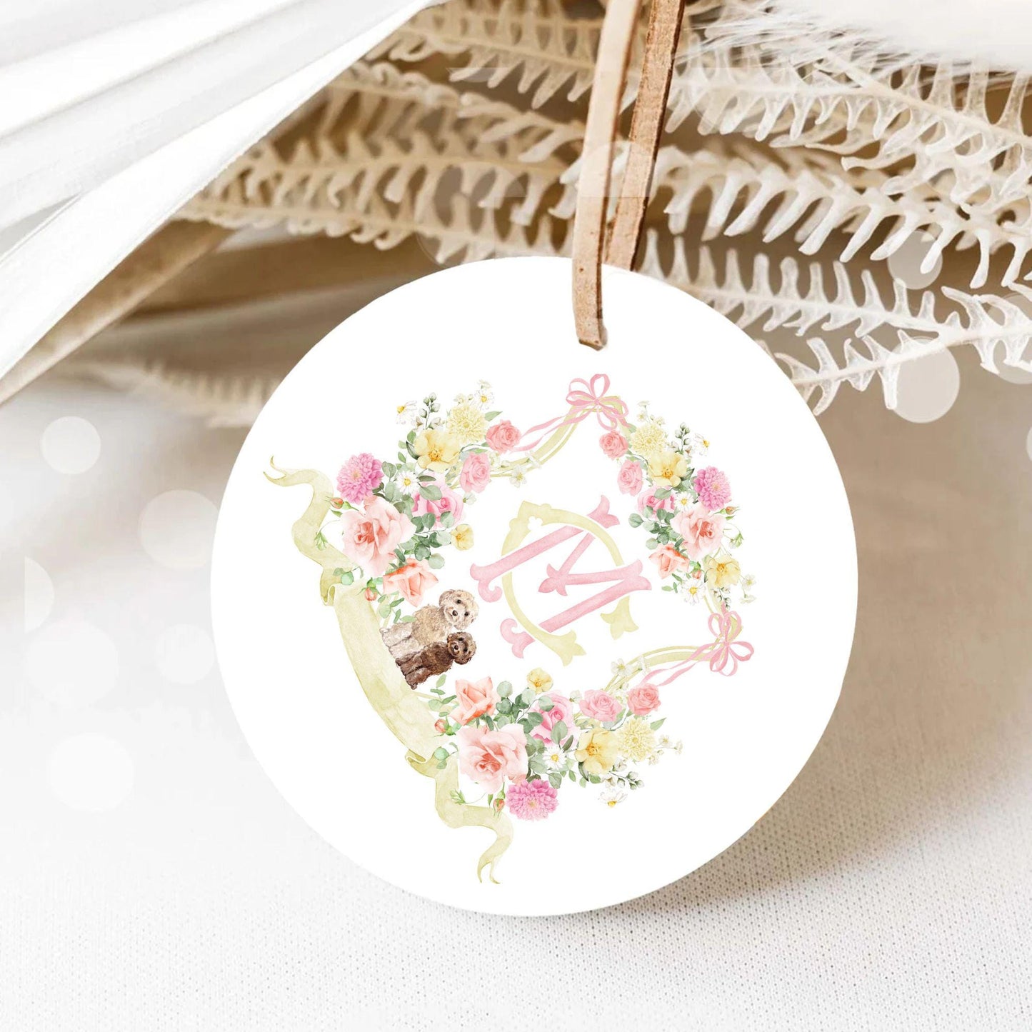 Blush Rose and Peony Greenery Flower Wedding Crest - Monogram Crest - Blush Peony Floral Watercolor Wedding Crest - Romantic Wedding Crest