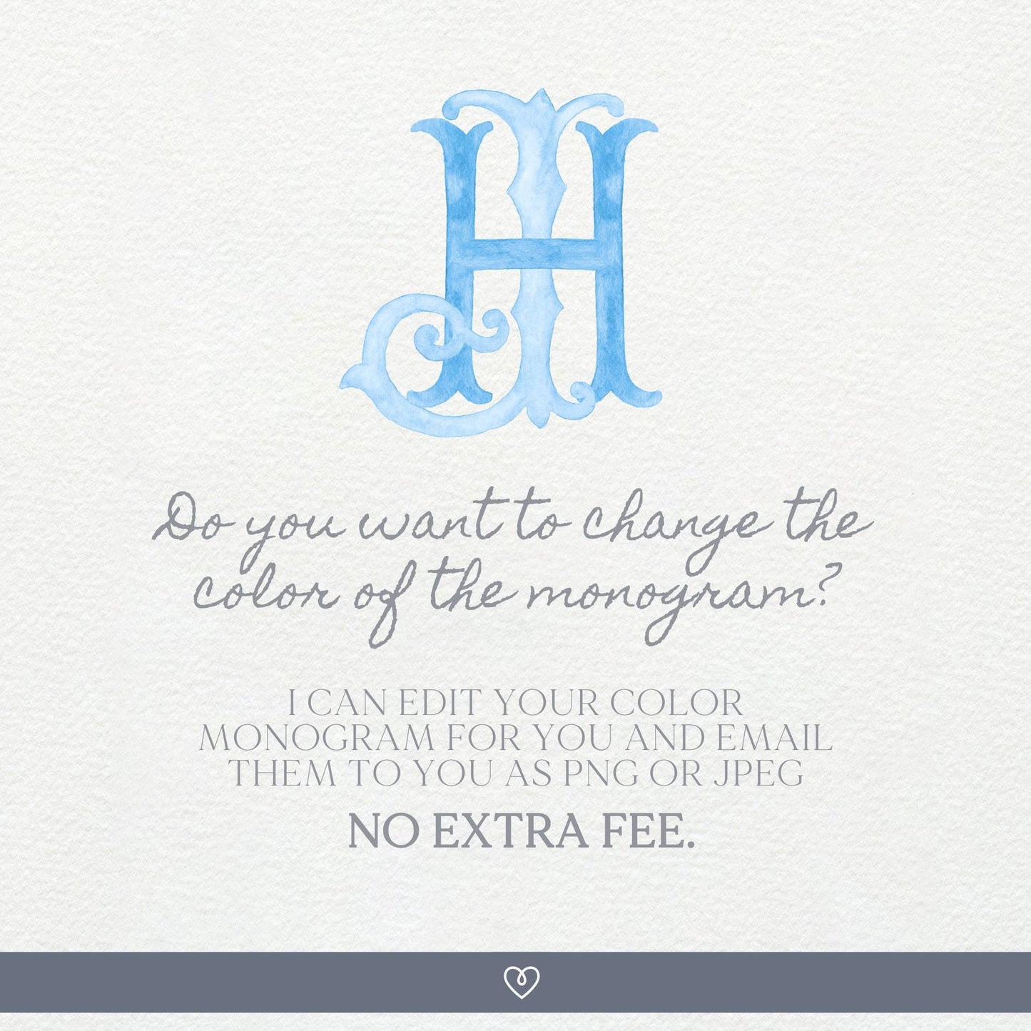 Watercolor Wedding Monogram – Classic HJ Monogram (Digital Download)