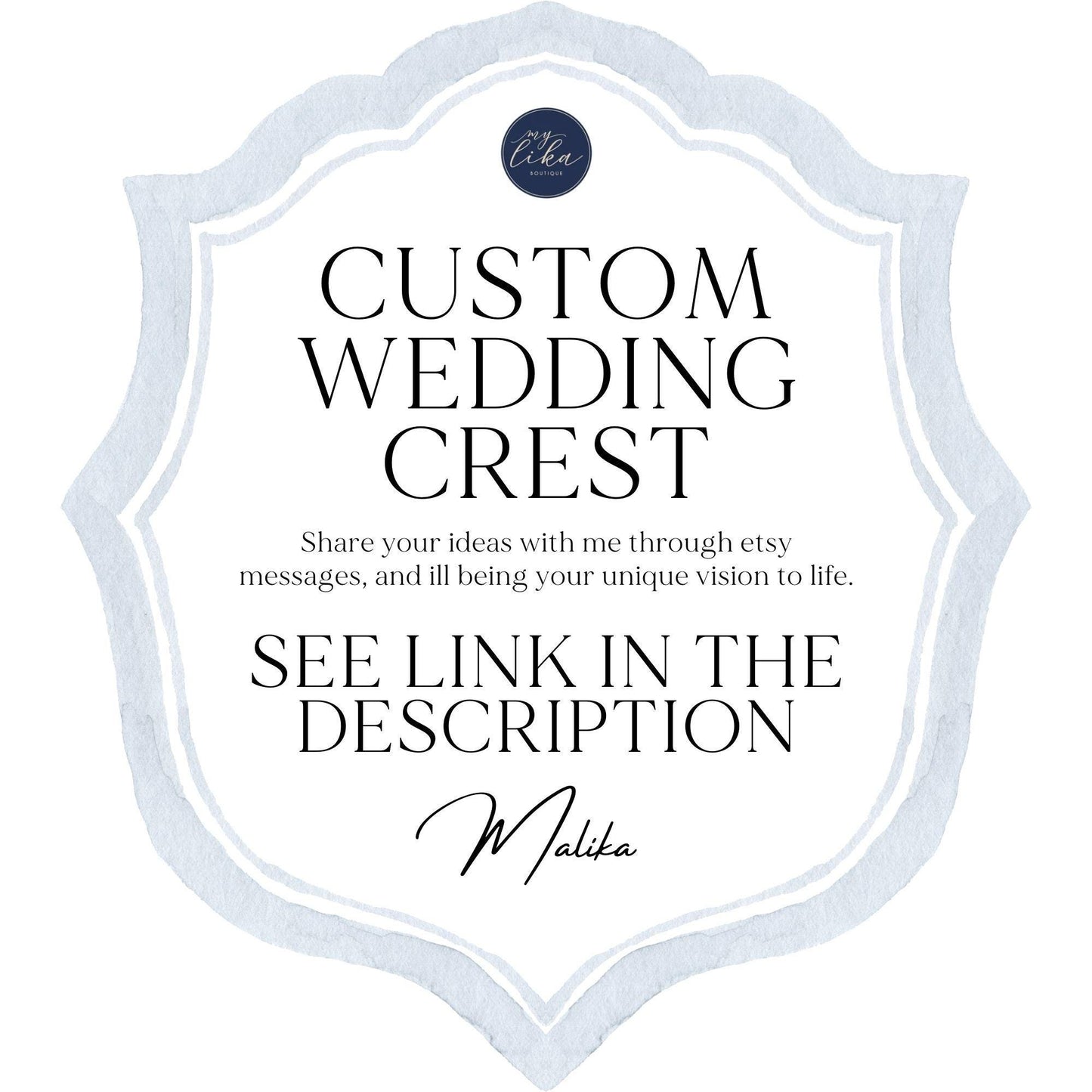 Hydrangea Flower Wedding Crest - Monogram Crest - Hydrangea Floral Blue Watercolor Wedding Crest - Romantic Wedding Crest - Boho Hydrangea