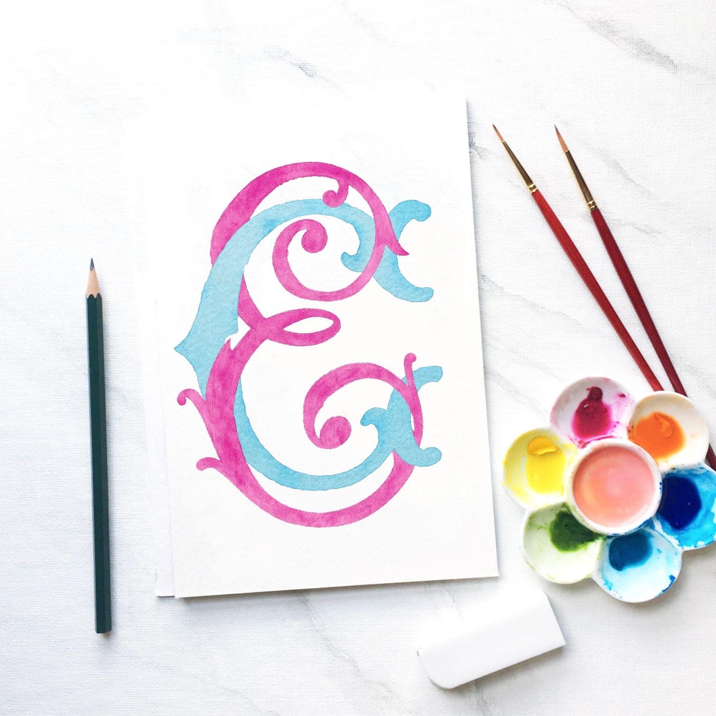 Custom Monogram Initial Letters, Monogram for Crest Design, Wedding Monogram, Wedding Logo, Custom Watercolor Wedding Crest