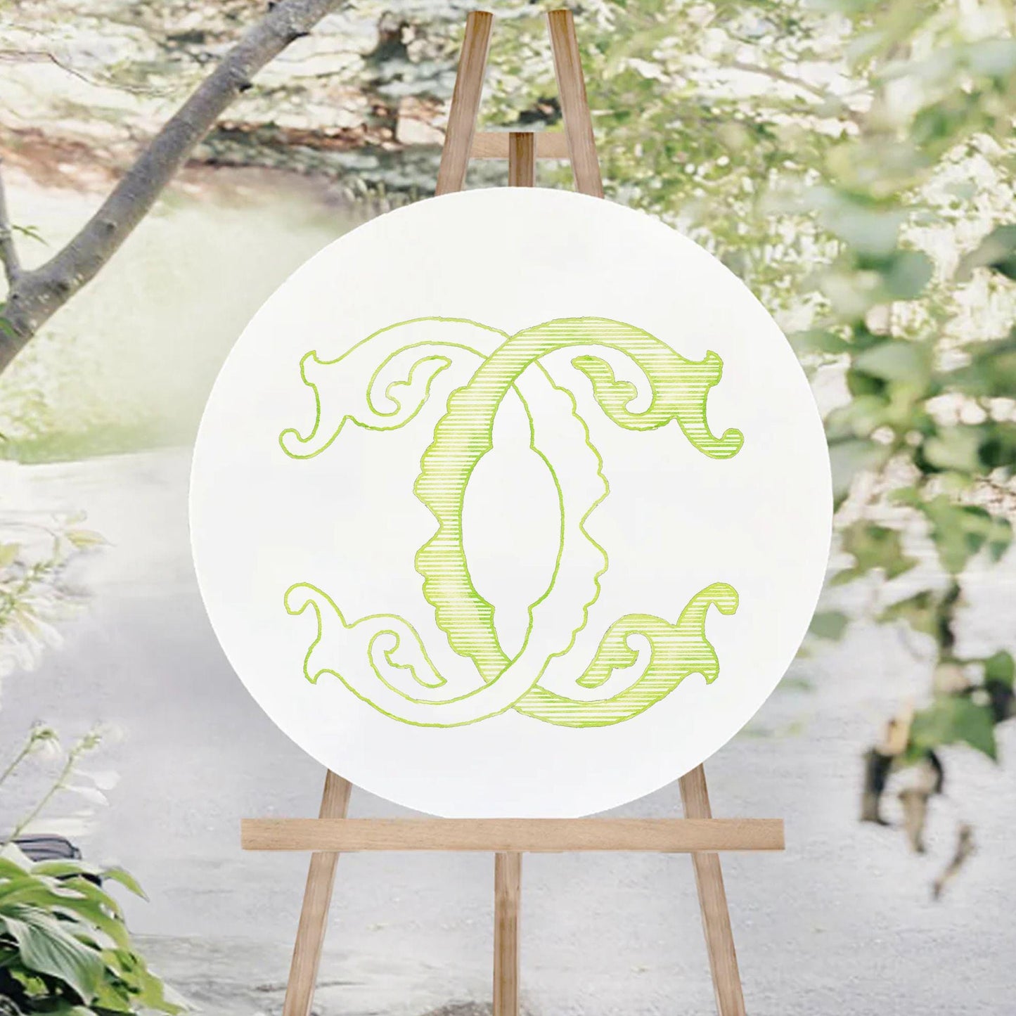Watercolor Wedding Monogram CC Classic Monogram - Digital Download - 2 Letter Monogrammed - Custom Watercolor Wedding Crest